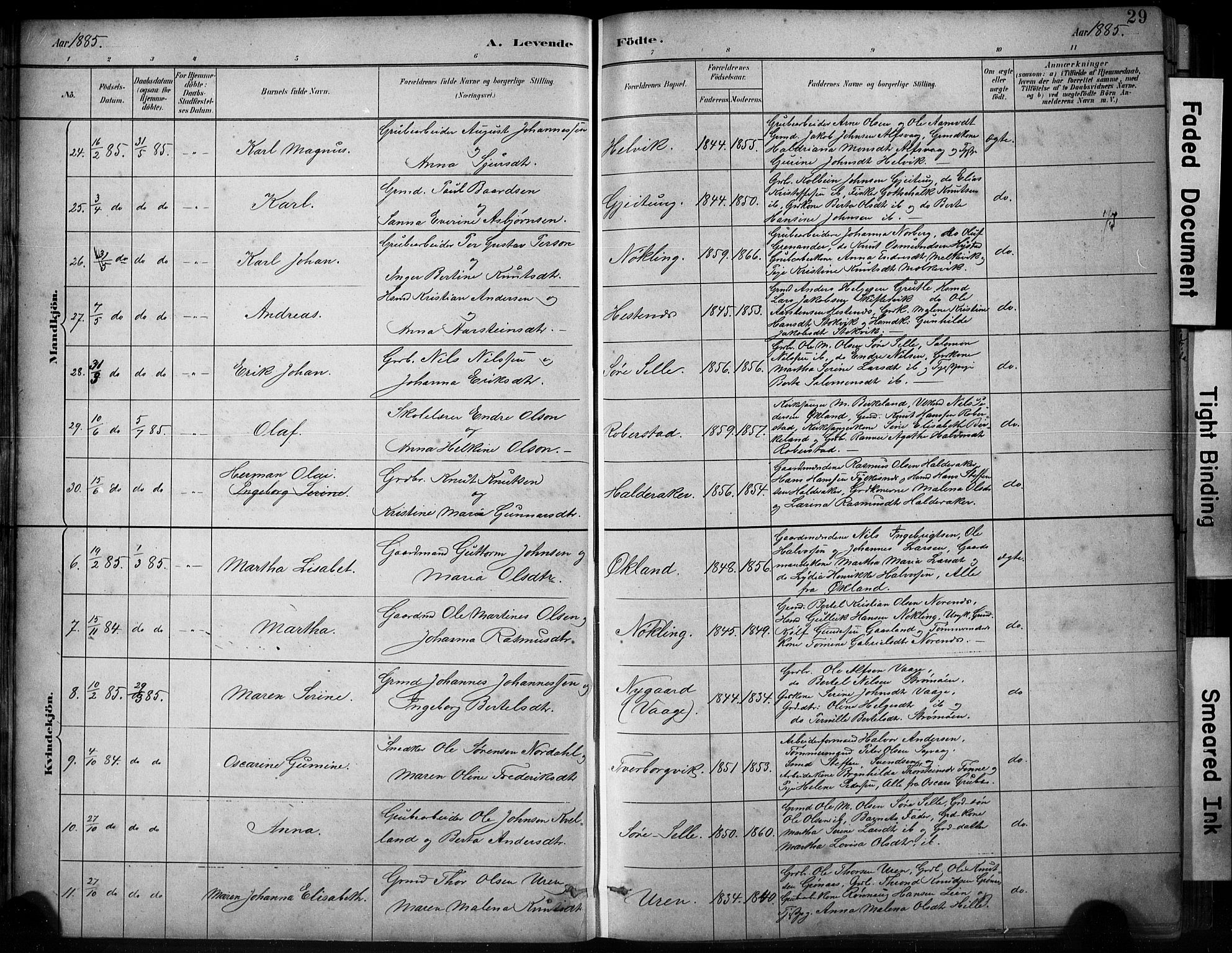 Finnås sokneprestembete, SAB/A-99925/H/Ha/Hab/Habb/L0003: Parish register (copy) no. B 3, 1882-1897, p. 29