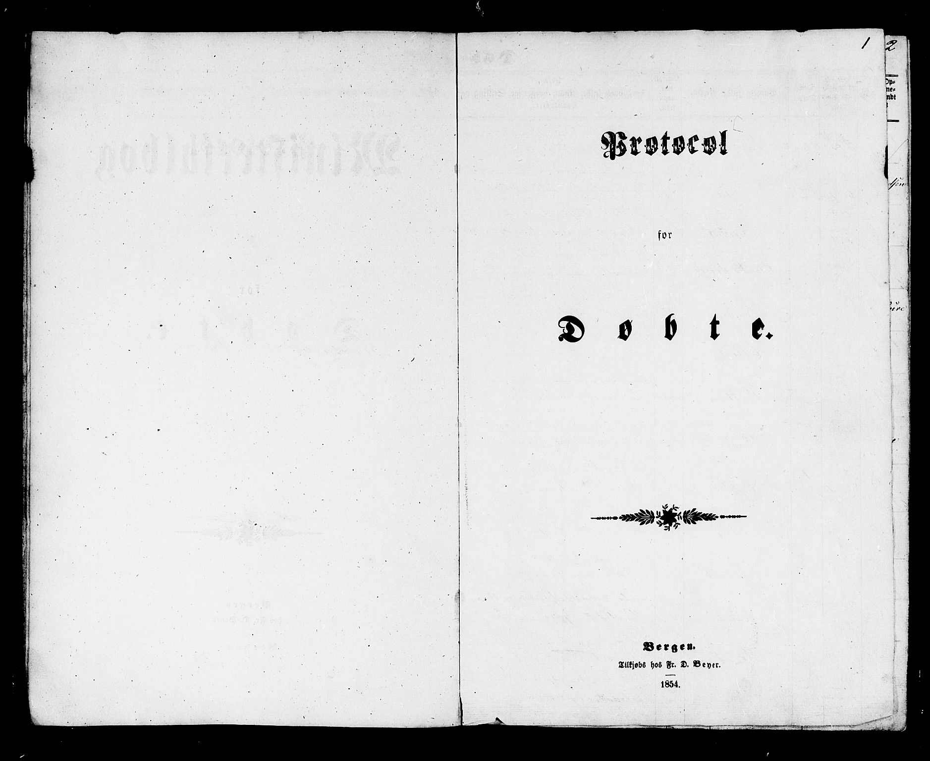 Voss sokneprestembete, SAB/A-79001/H/Hab: Parish register (copy) no. B 1, 1855-1869, p. 1