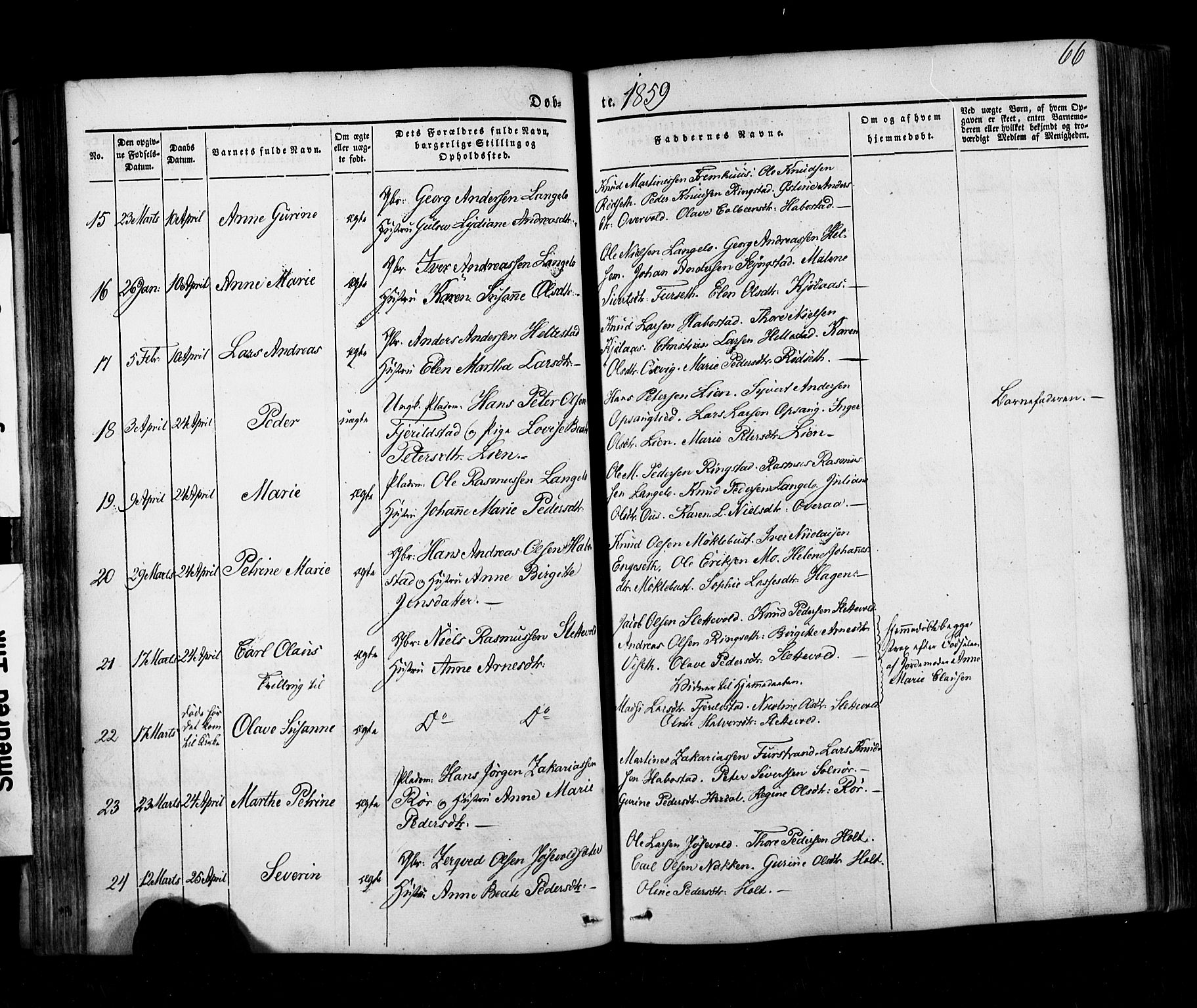 Ministerialprotokoller, klokkerbøker og fødselsregistre - Møre og Romsdal, AV/SAT-A-1454/520/L0275: Parish register (official) no. 520A05, 1844-1881, p. 66