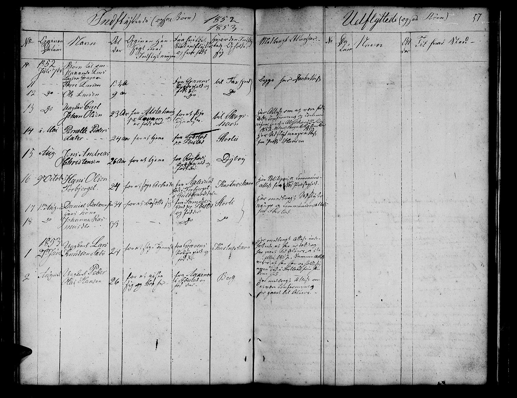 Tranøy sokneprestkontor, SATØ/S-1313/I/Ia/Iab/L0011klokker: Parish register (copy) no. 11, 1845-1859, p. 57