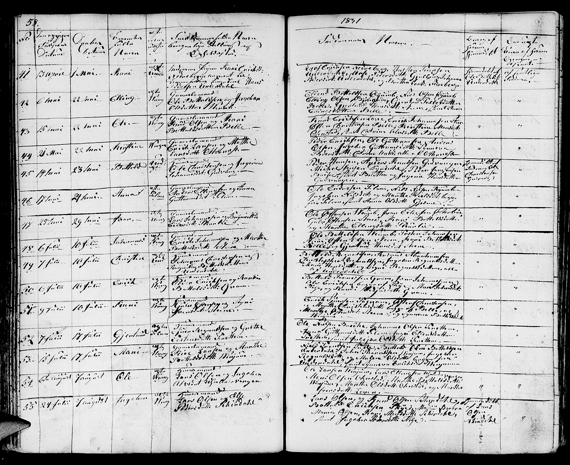 Aurland sokneprestembete, SAB/A-99937/H/Ha/Haa/L0006: Parish register (official) no. A 6, 1821-1859, p. 58