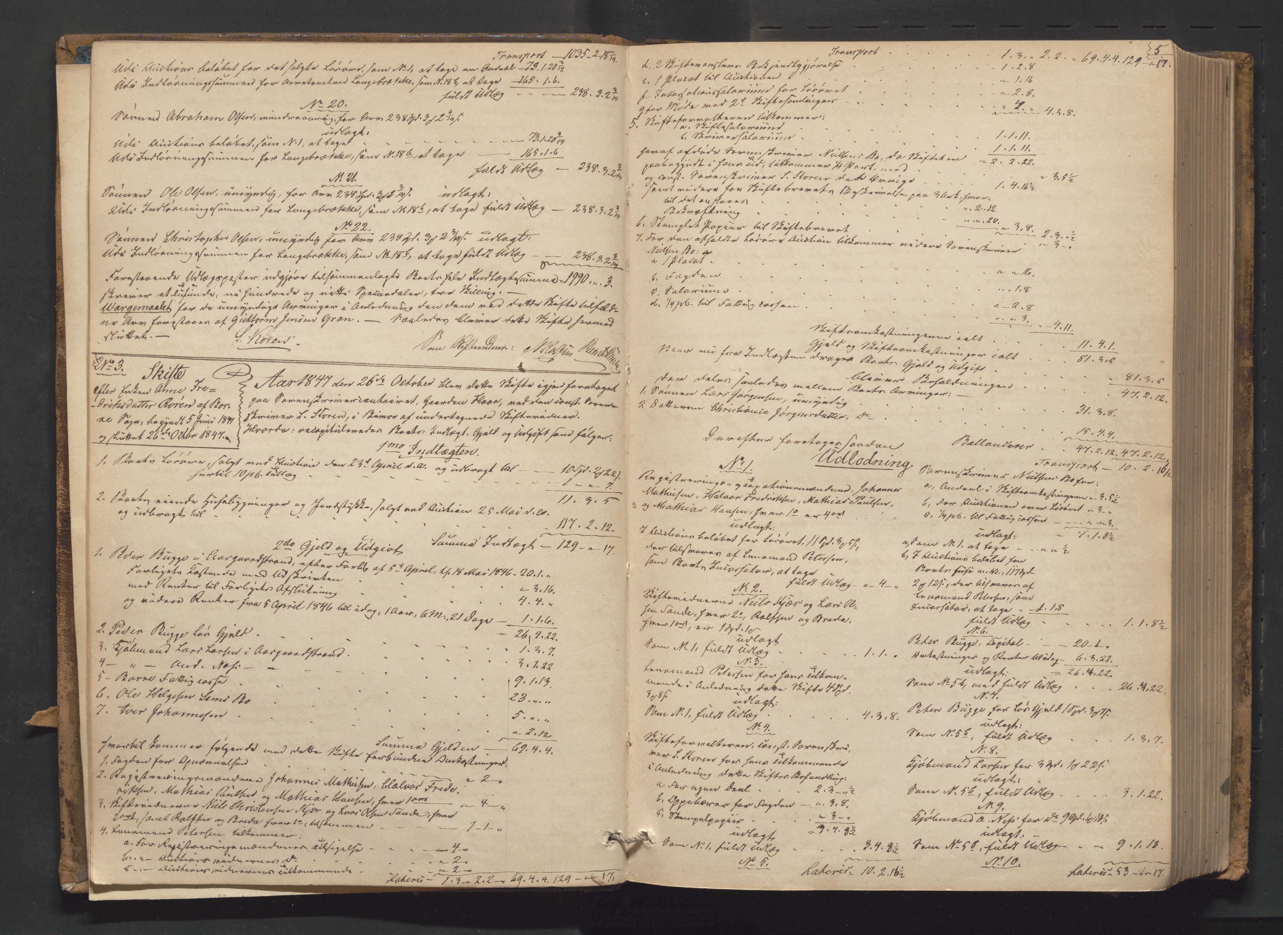 Mellom Jarlsberg sorenskriveri, AV/SAKO-A-132/H/Hb/Hbc/L0001: Skifteutlodningsprotokoll, 1847-1855, p. 4b-5a