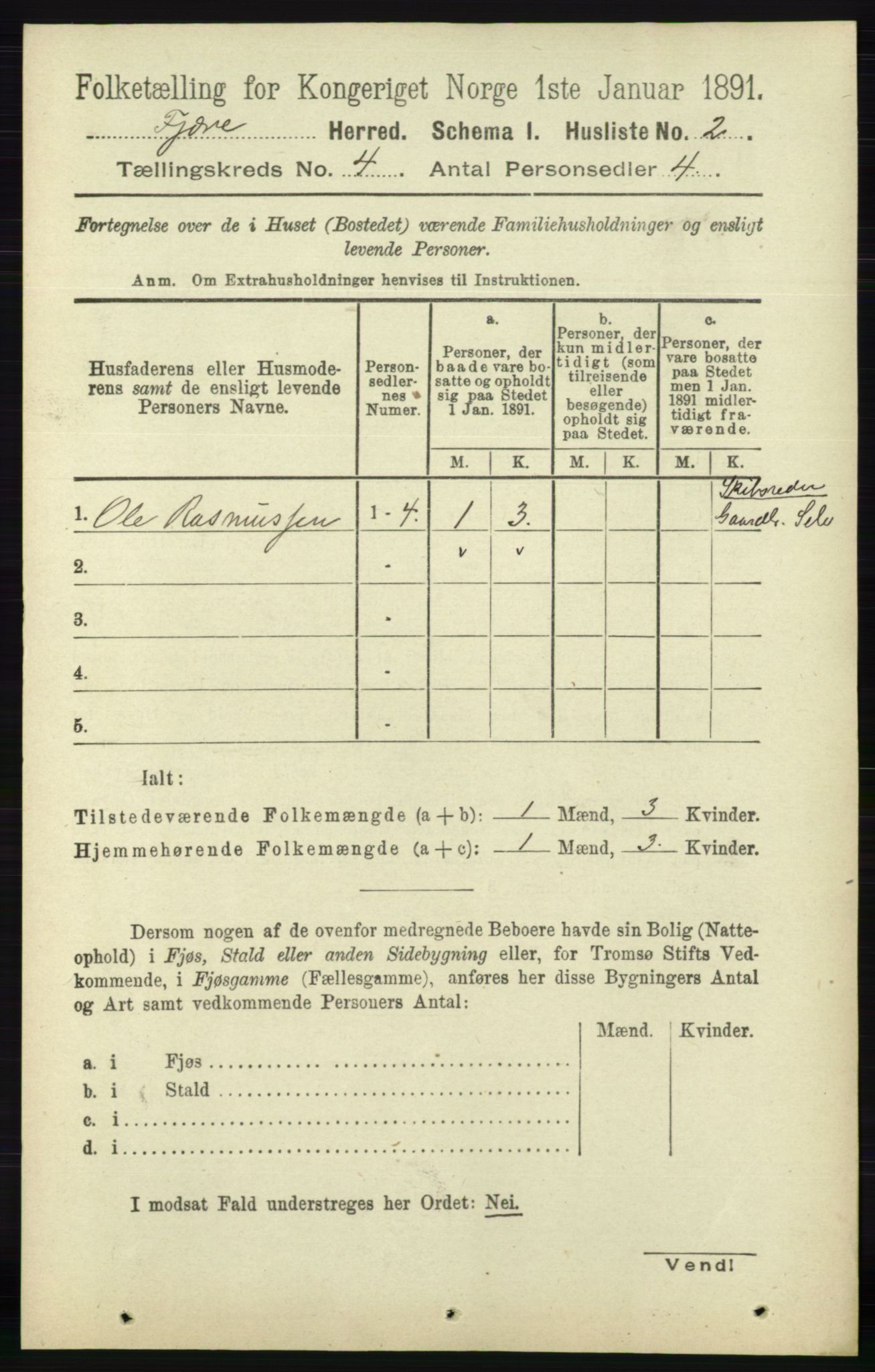 RA, 1891 census for 0923 Fjære, 1891, p. 1792