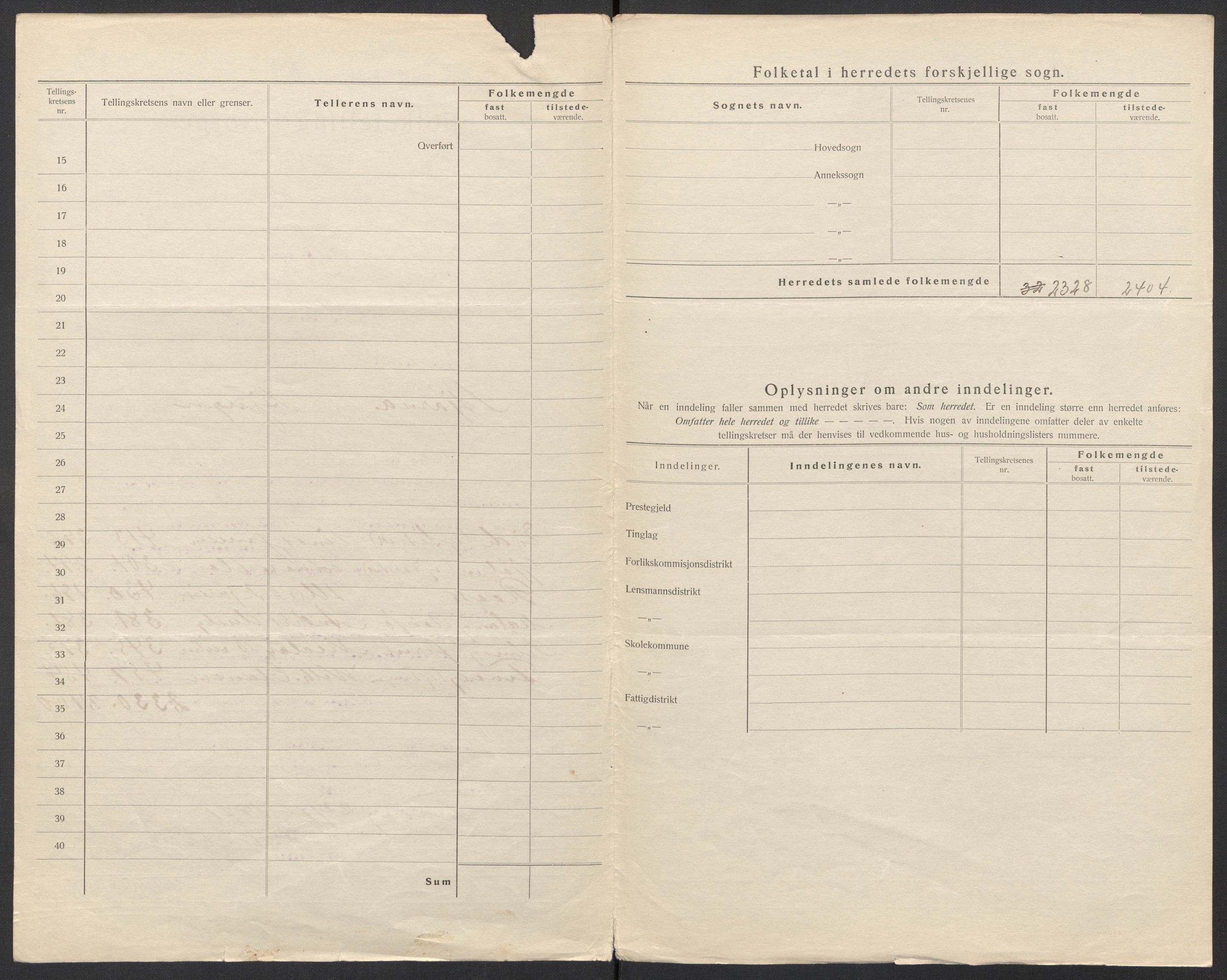 SAT, 1920 census for Stjørna, 1920, p. 6