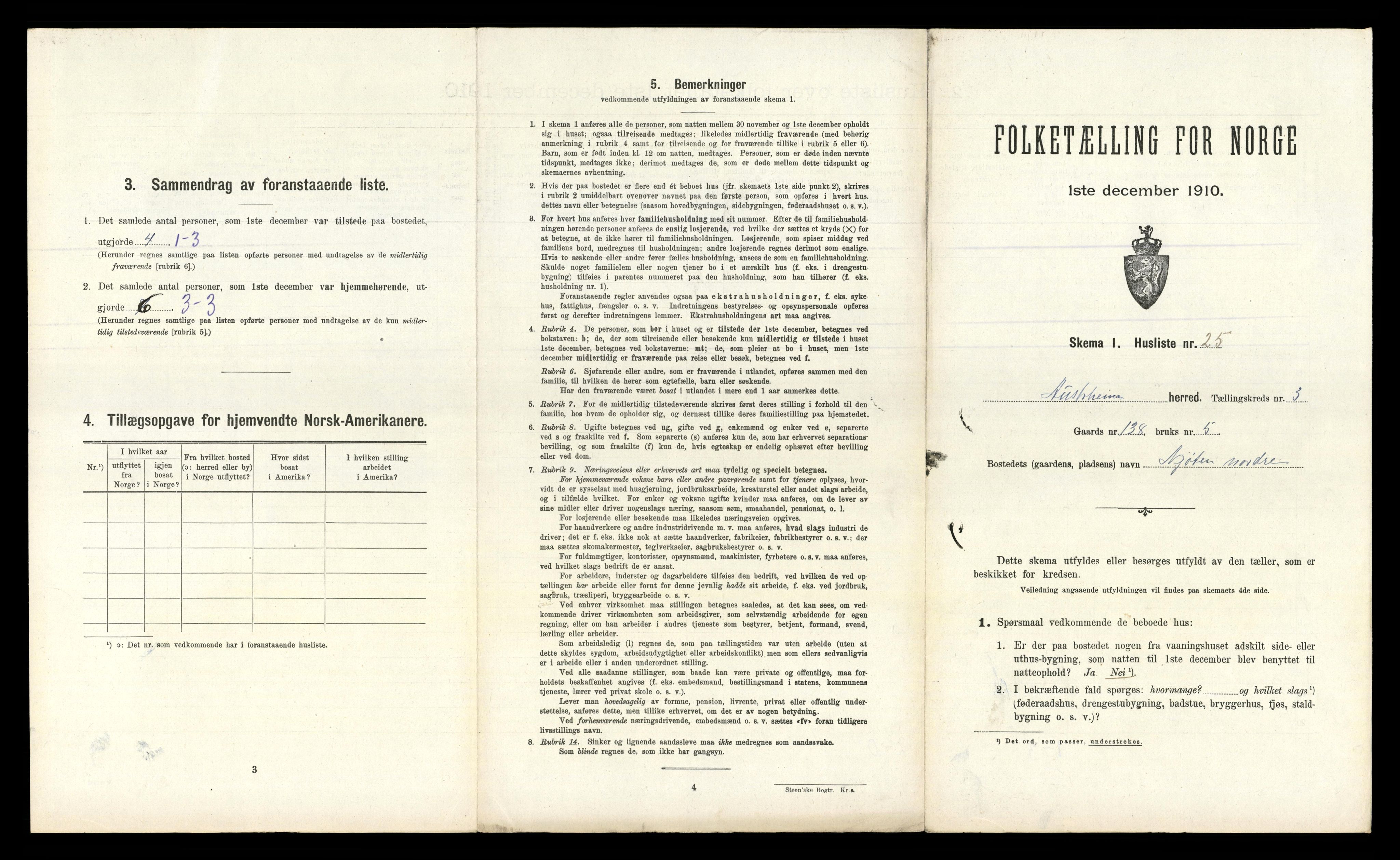 RA, 1910 census for Austrheim, 1910, p. 202