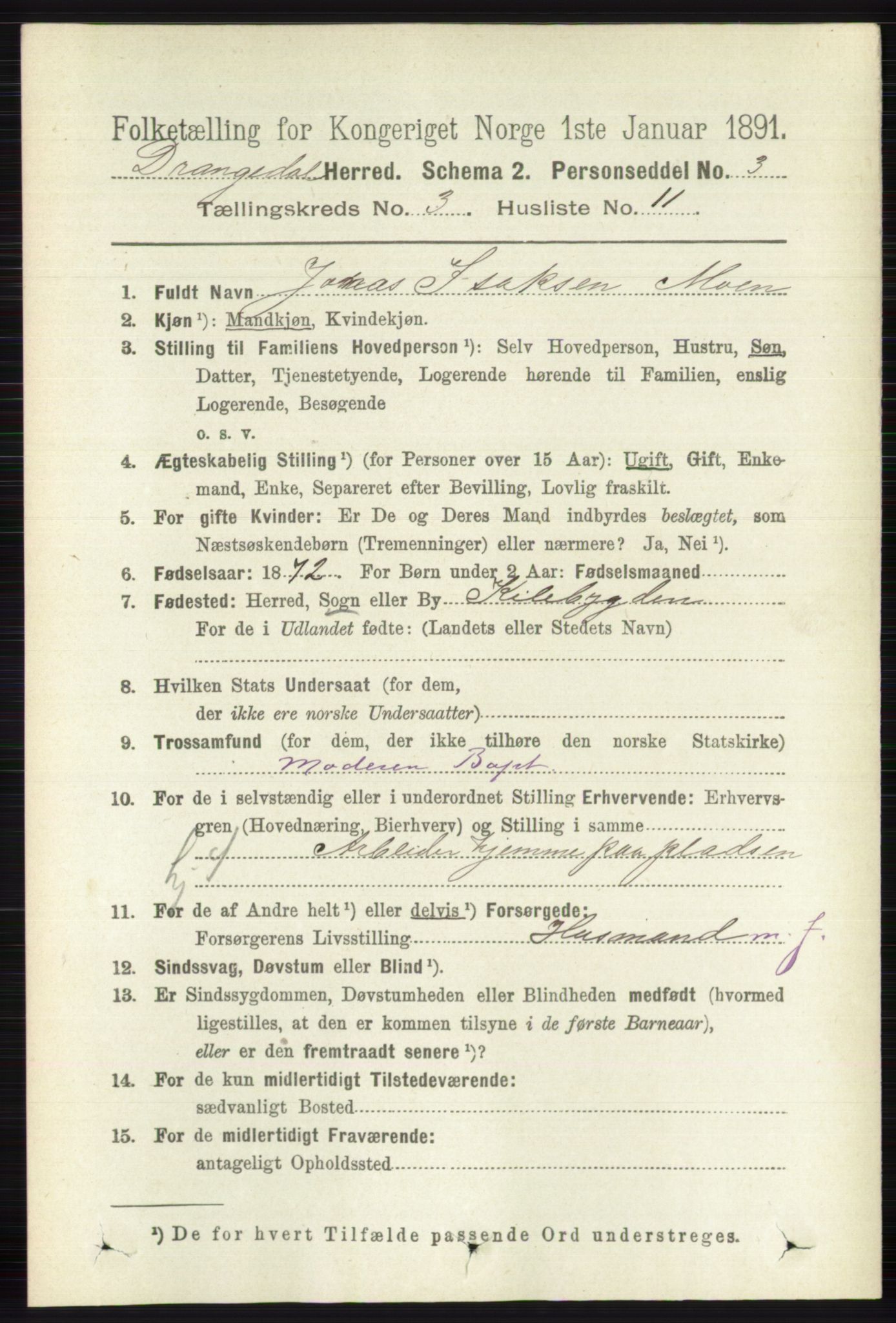 RA, 1891 census for 0817 Drangedal, 1891, p. 928