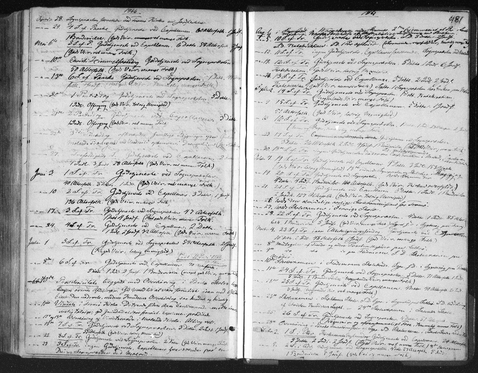 Tromøy sokneprestkontor, SAK/1111-0041/F/Fa/L0007: Parish register (official) no. A 7, 1864-1869, p. 481