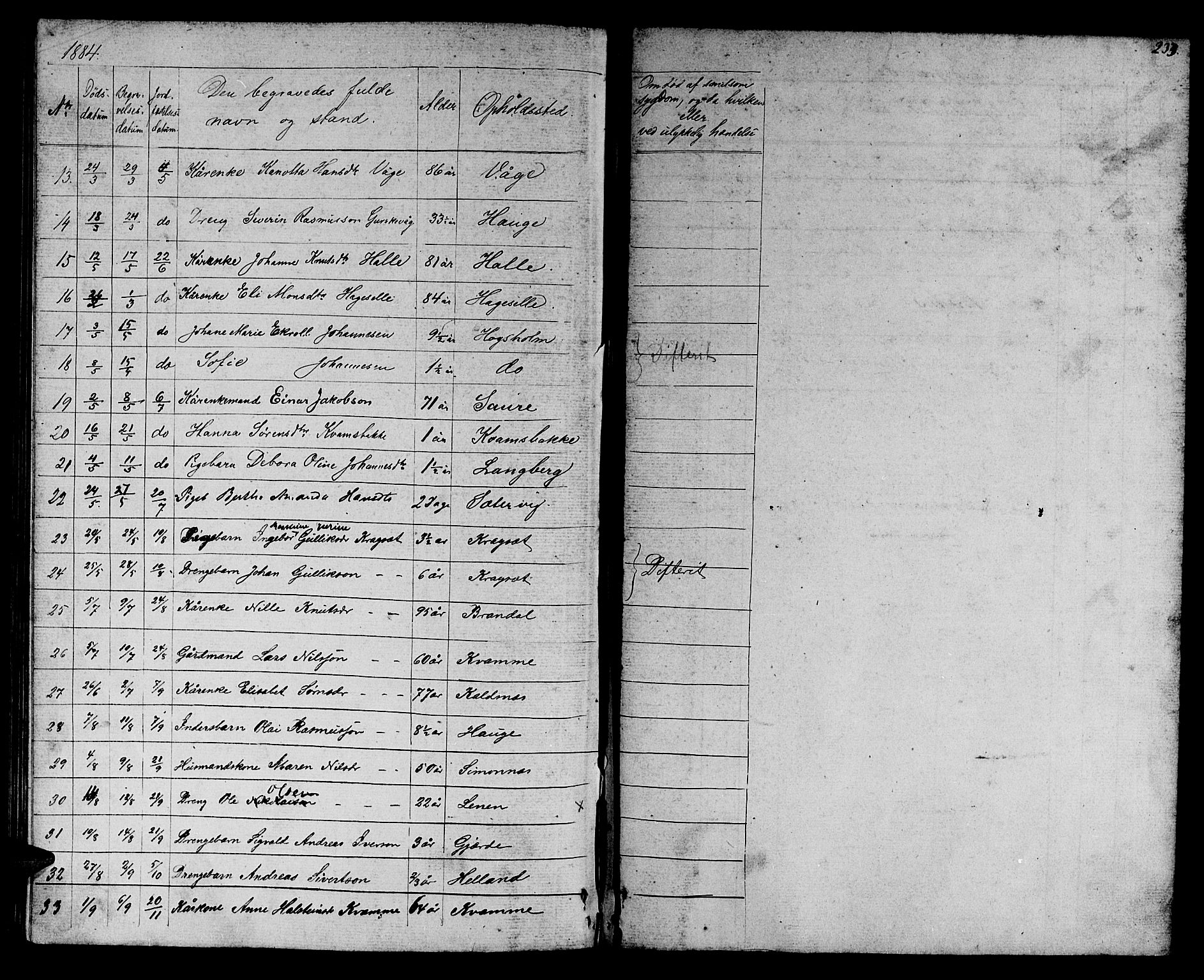 Ministerialprotokoller, klokkerbøker og fødselsregistre - Møre og Romsdal, AV/SAT-A-1454/503/L0047: Parish register (copy) no. 503C02, 1854-1884, p. 233