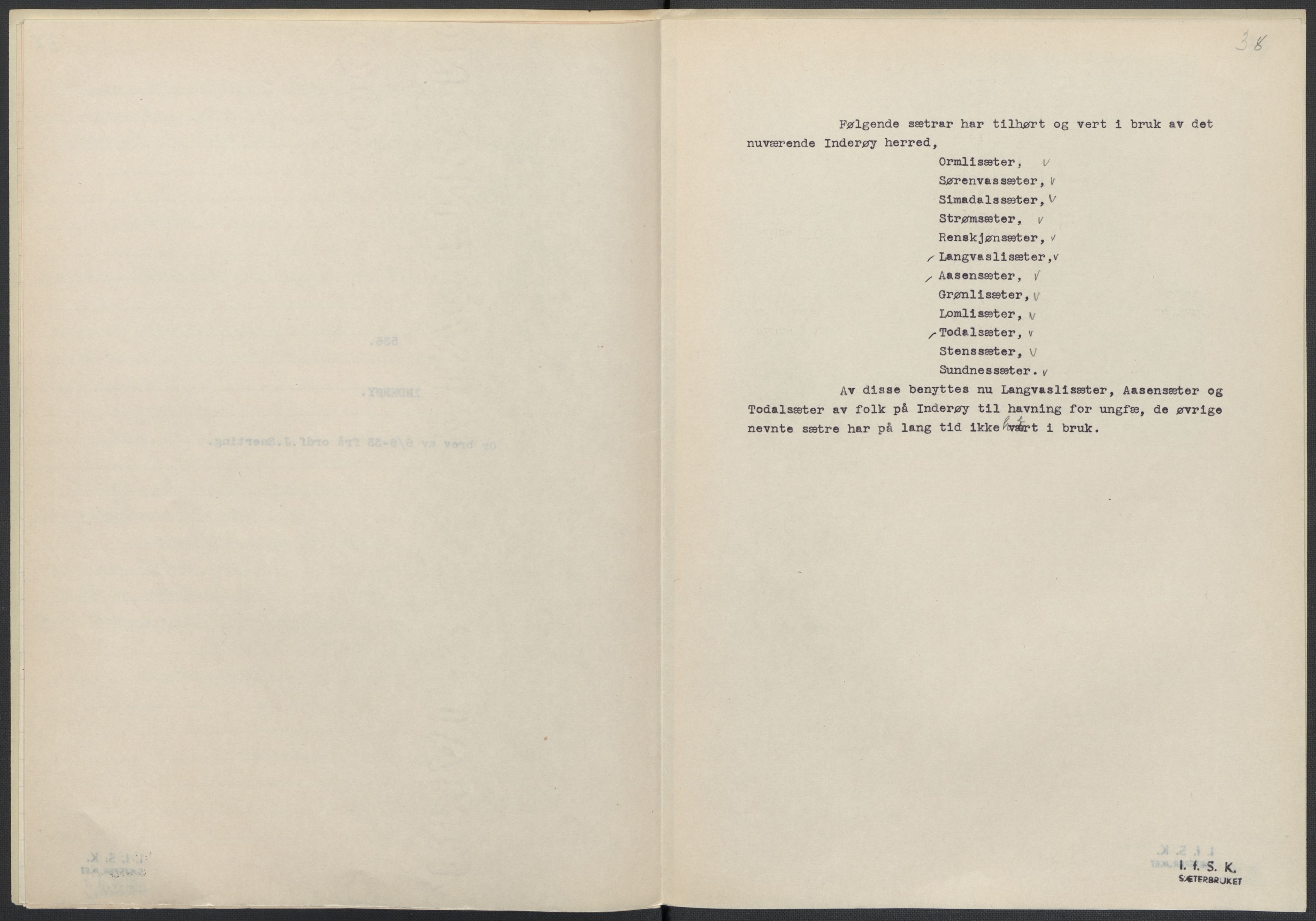 Instituttet for sammenlignende kulturforskning, RA/PA-0424/F/Fc/L0015/0002: Eske B15: / Nord-Trøndelag (perm XLIII), 1933-1938, p. 38