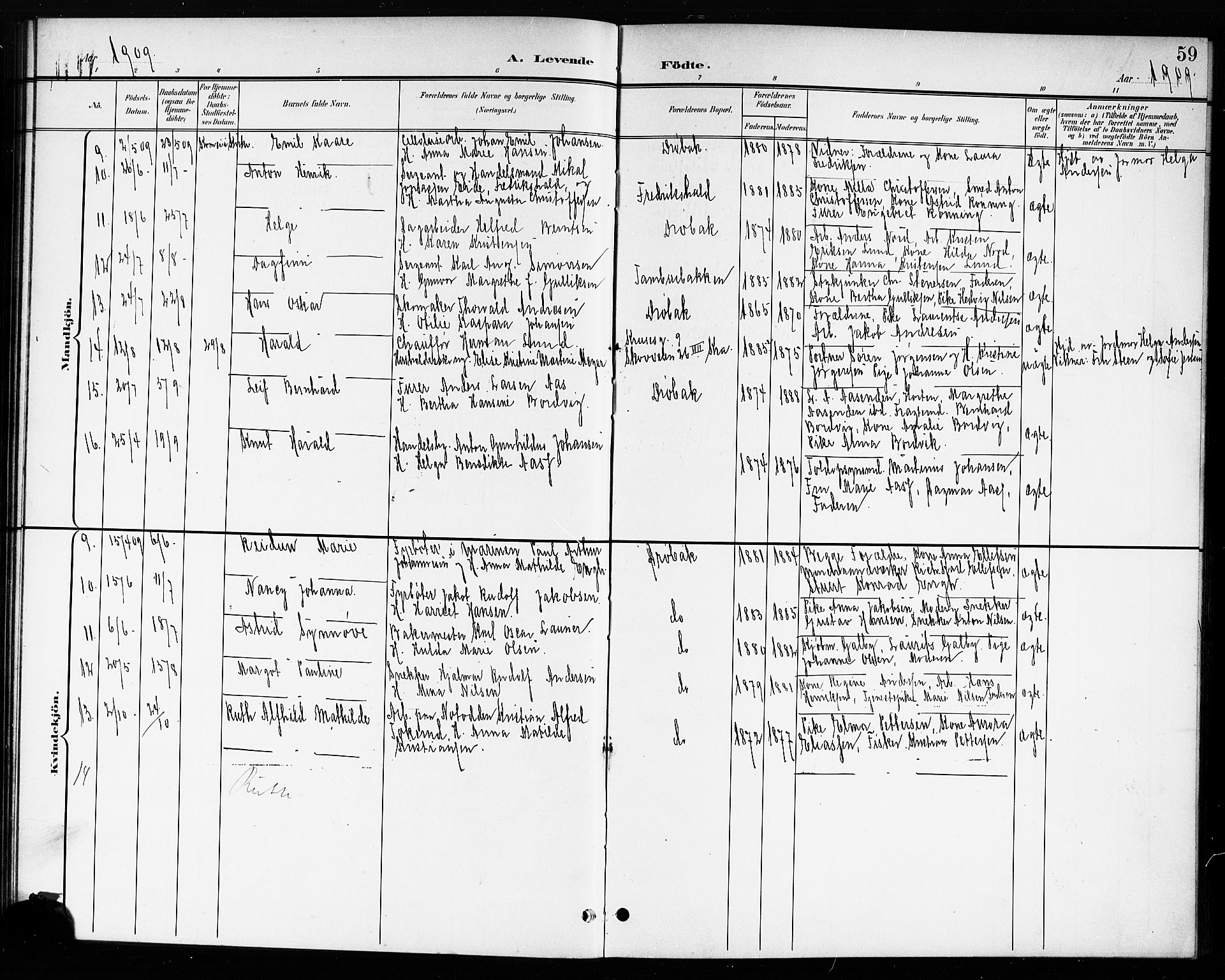 Drøbak prestekontor Kirkebøker, AV/SAO-A-10142a/G/Ga/L0001: Parish register (copy) no. I 1, 1897-1917, p. 59