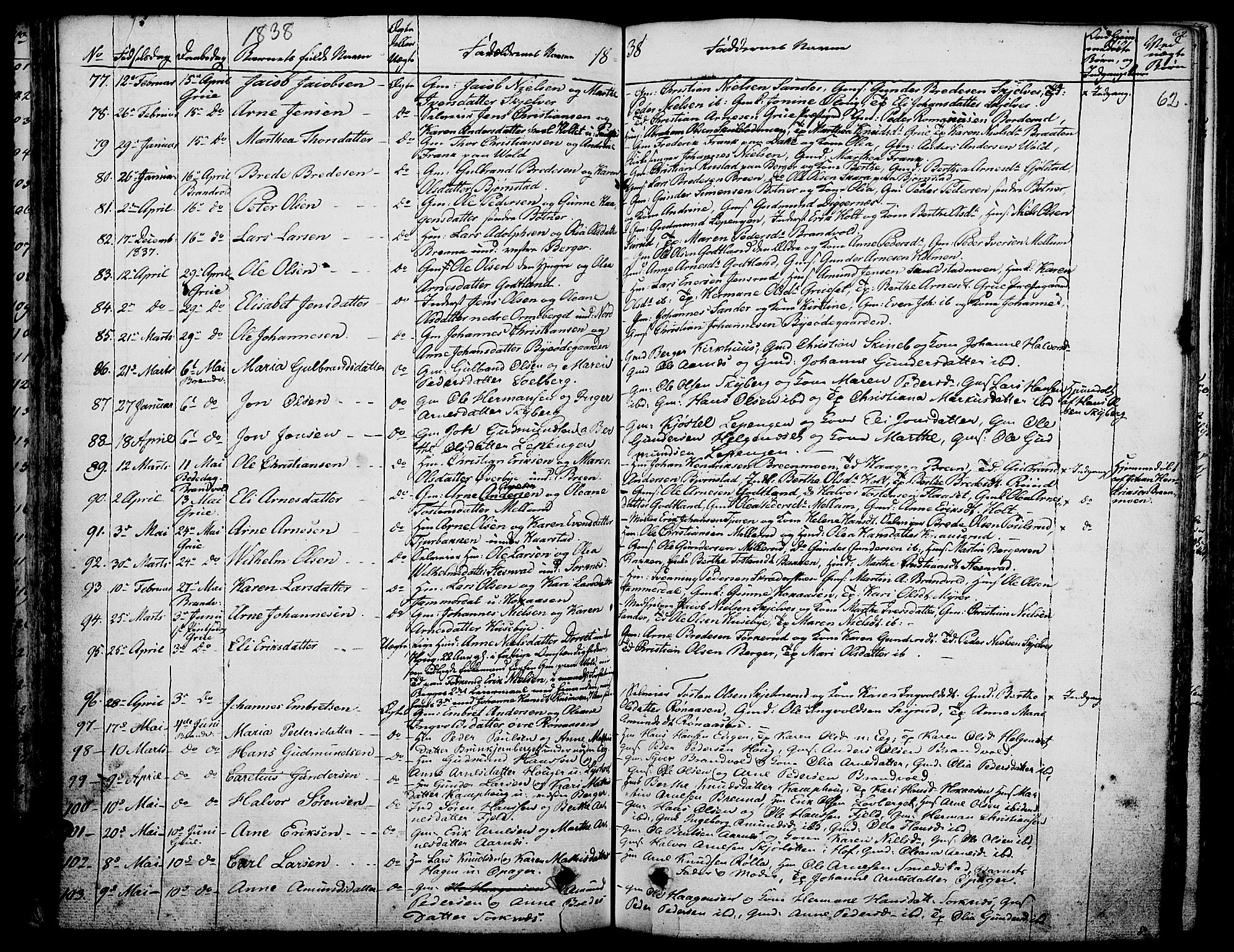 Grue prestekontor, AV/SAH-PREST-036/H/Ha/Haa/L0007: Parish register (official) no. 7, 1830-1847, p. 62