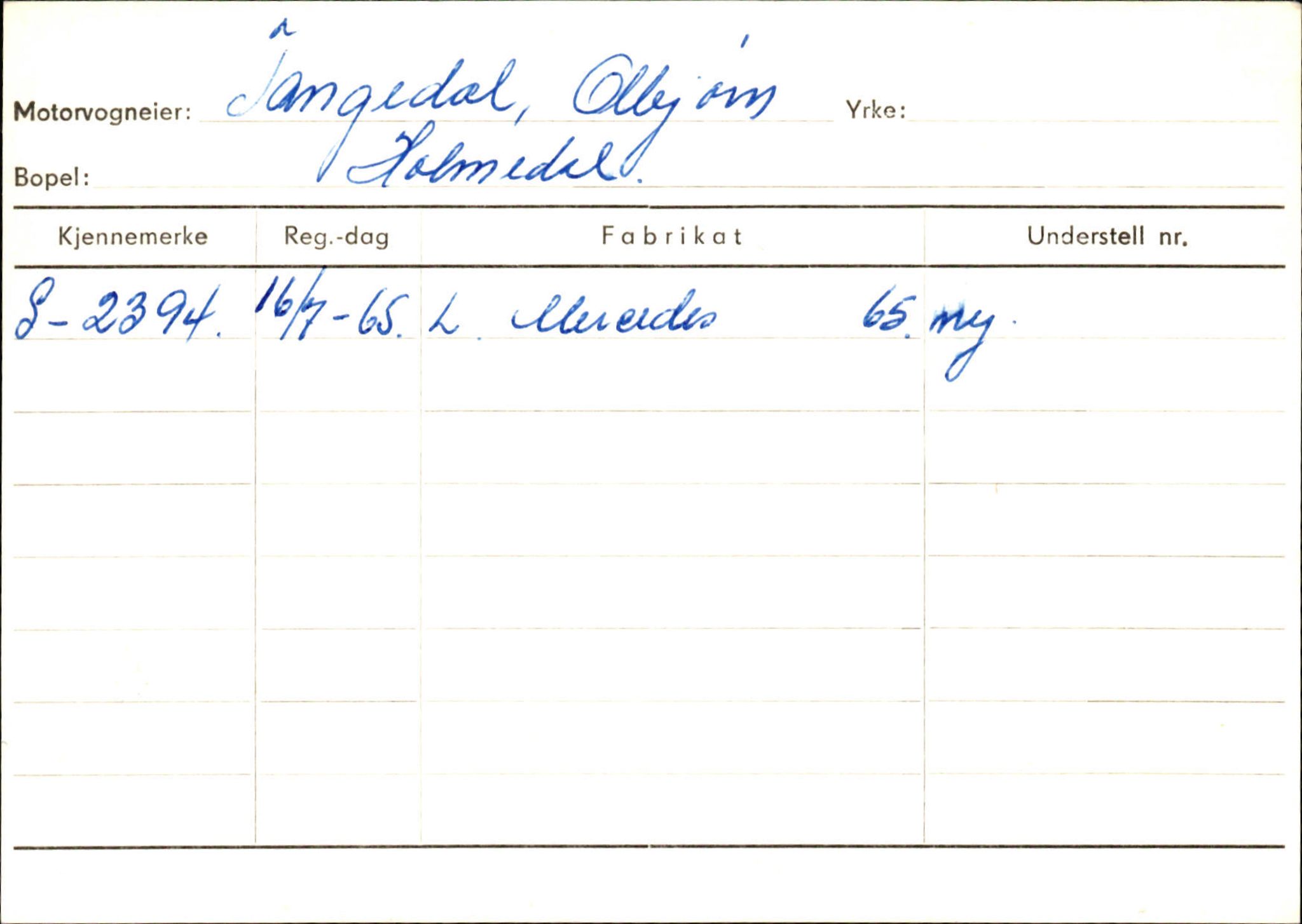 Statens vegvesen, Sogn og Fjordane vegkontor, SAB/A-5301/4/F/L0126: Eigarregister Fjaler M-Å. Leikanger A-Å, 1945-1975, p. 457