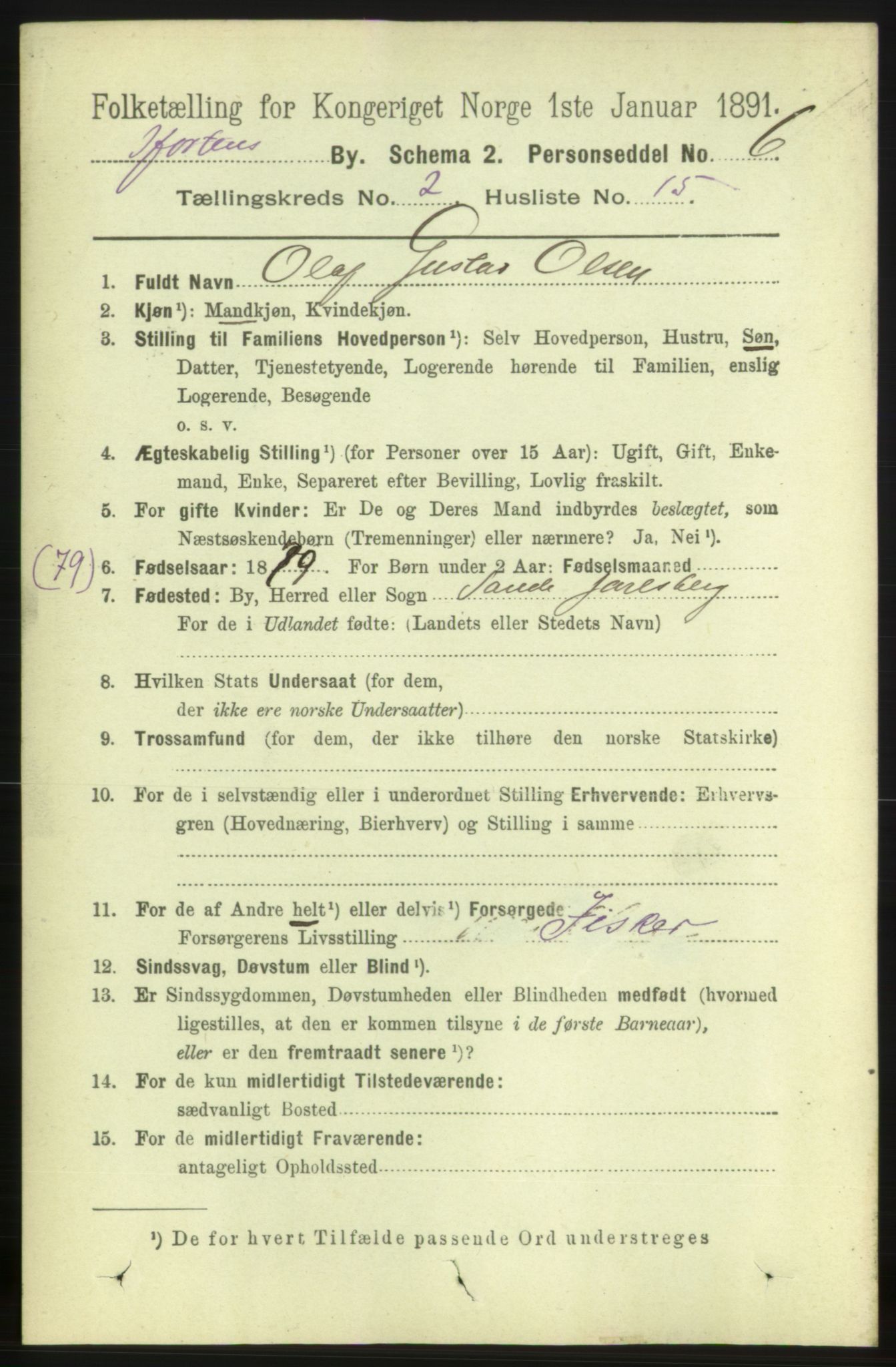 RA, 1891 census for 0703 Horten, 1891, p. 2183