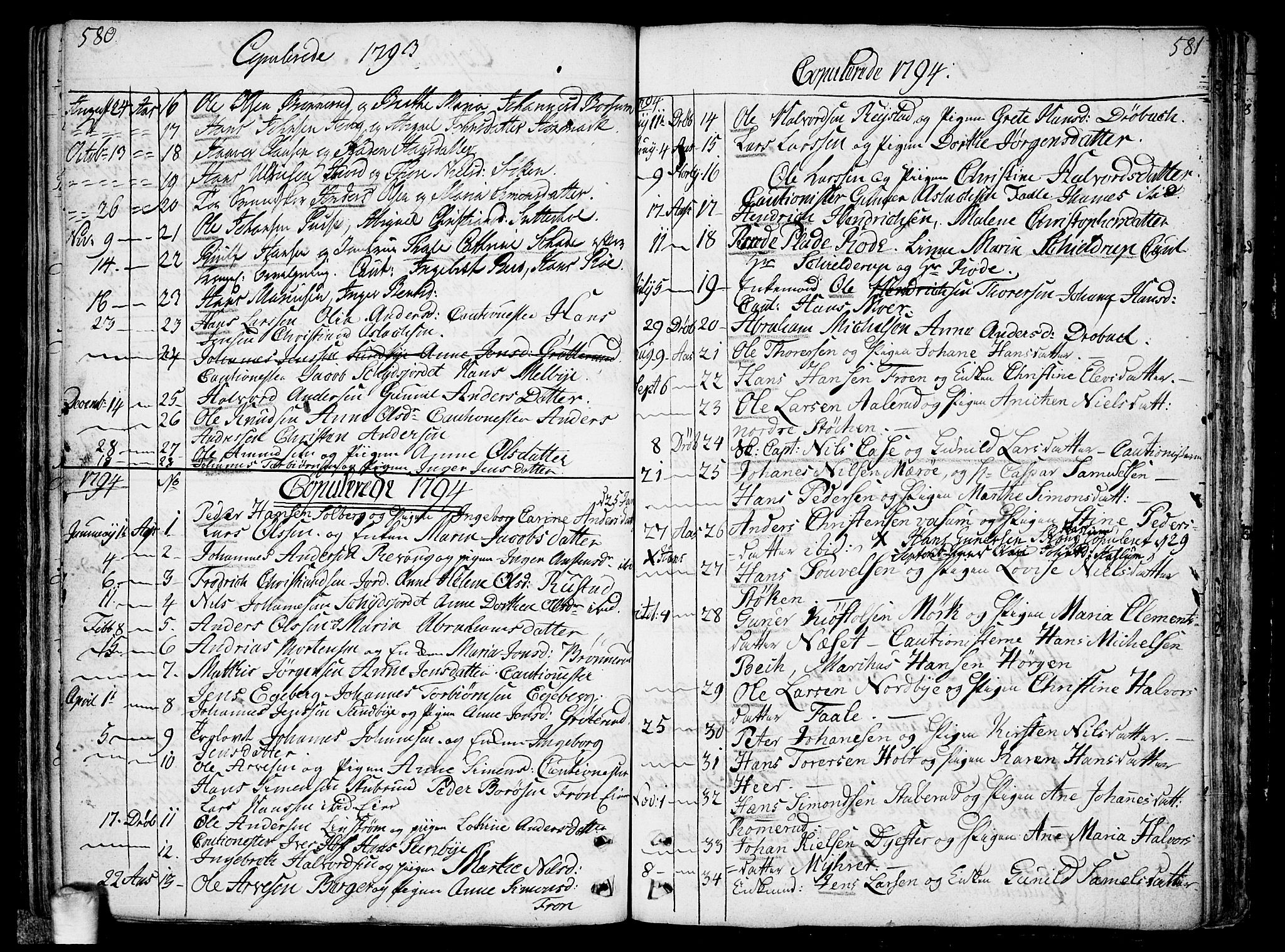 Ås prestekontor Kirkebøker, AV/SAO-A-10894/F/Fa/L0002: Parish register (official) no. I 2, 1778-1813, p. 580-581