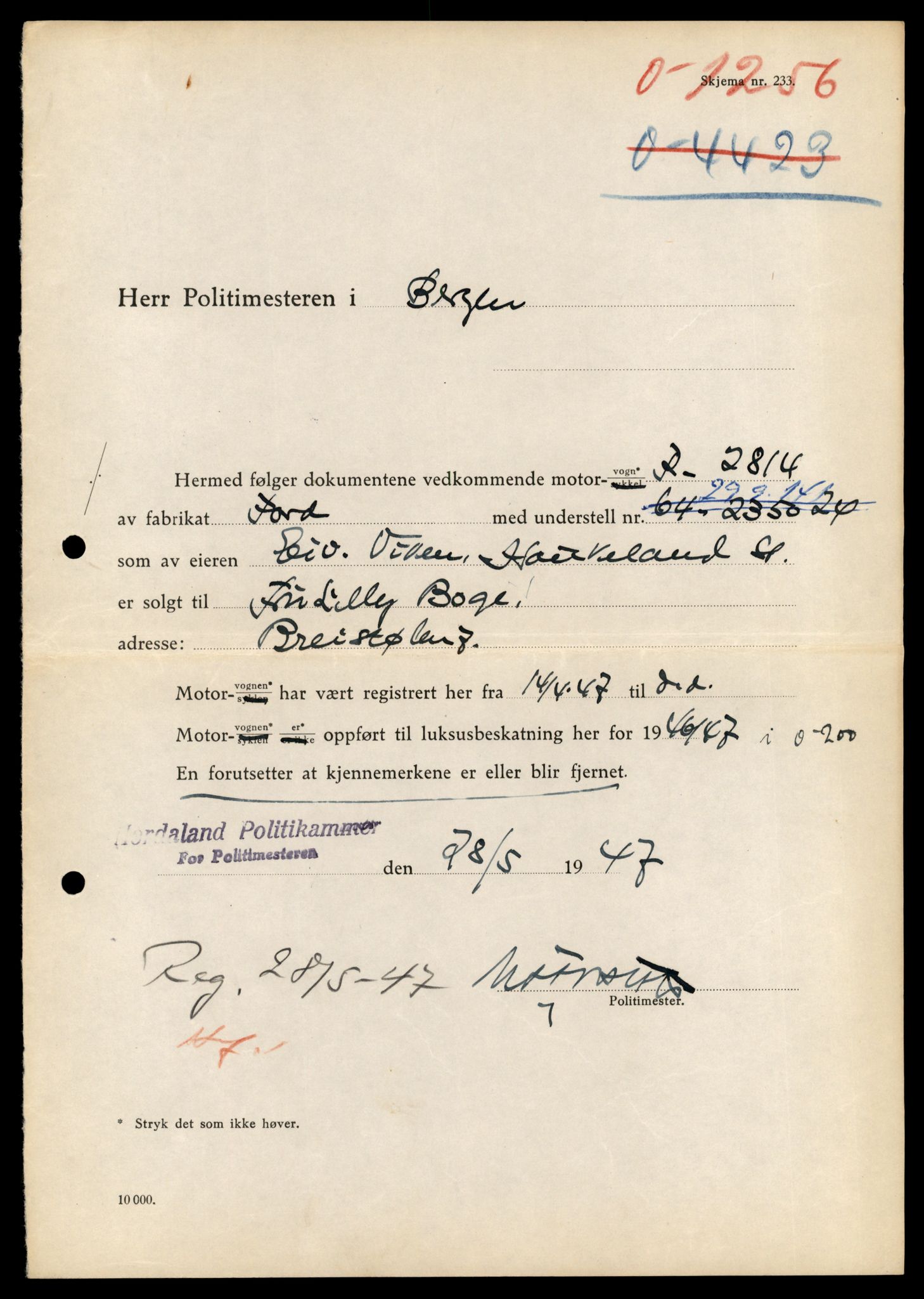 Møre og Romsdal vegkontor - Ålesund trafikkstasjon, AV/SAT-A-4099/F/Fe/L0044: Registreringskort for kjøretøy T 14205 - T 14319, 1927-1998, p. 1426