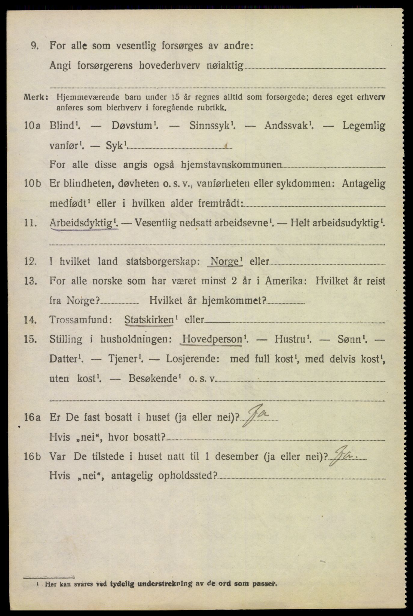 SAK, 1920 census for Mykland, 1920, p. 1323