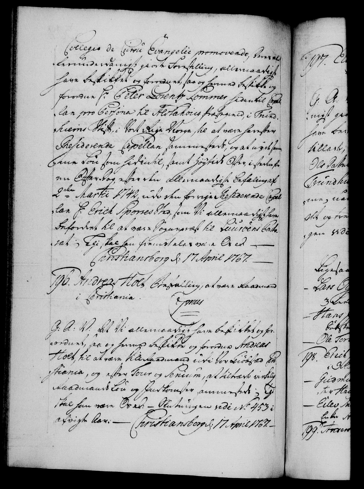 Danske Kanselli 1572-1799, AV/RA-EA-3023/F/Fc/Fca/Fcaa/L0043: Norske registre, 1766-1768, p. 309b