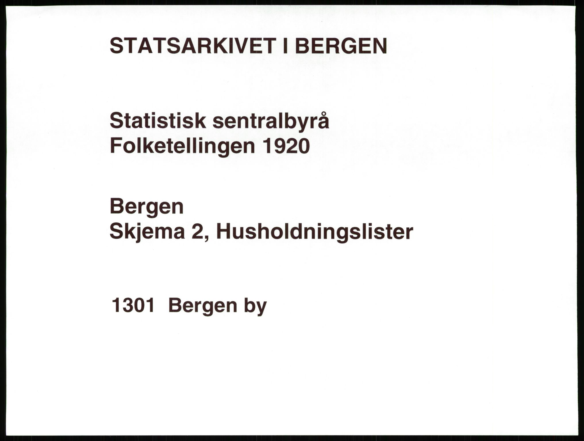 SAB, 1920 census for Bergen, 1920, p. 39843