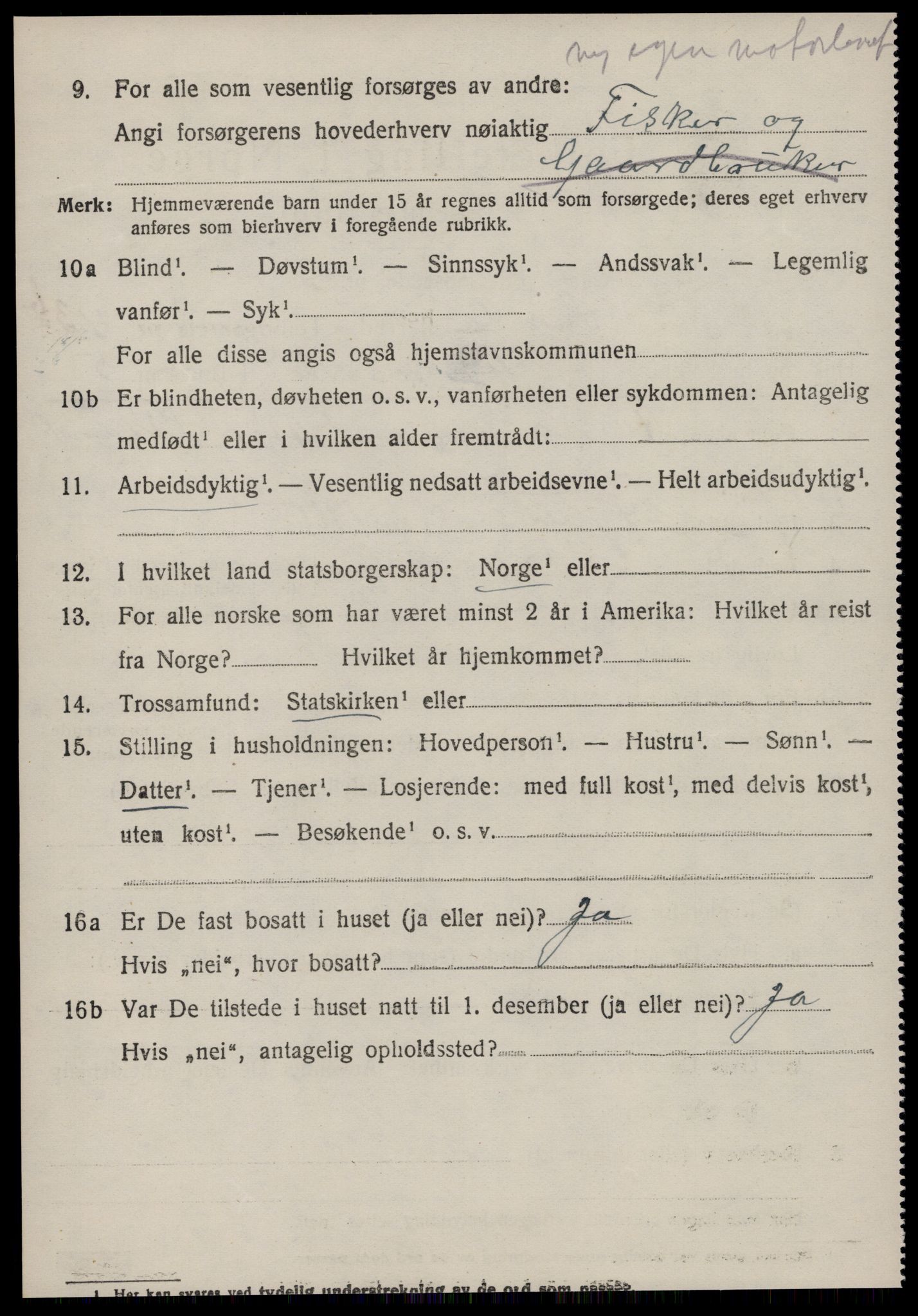 SAT, 1920 census for Sande (MR), 1920, p. 2955