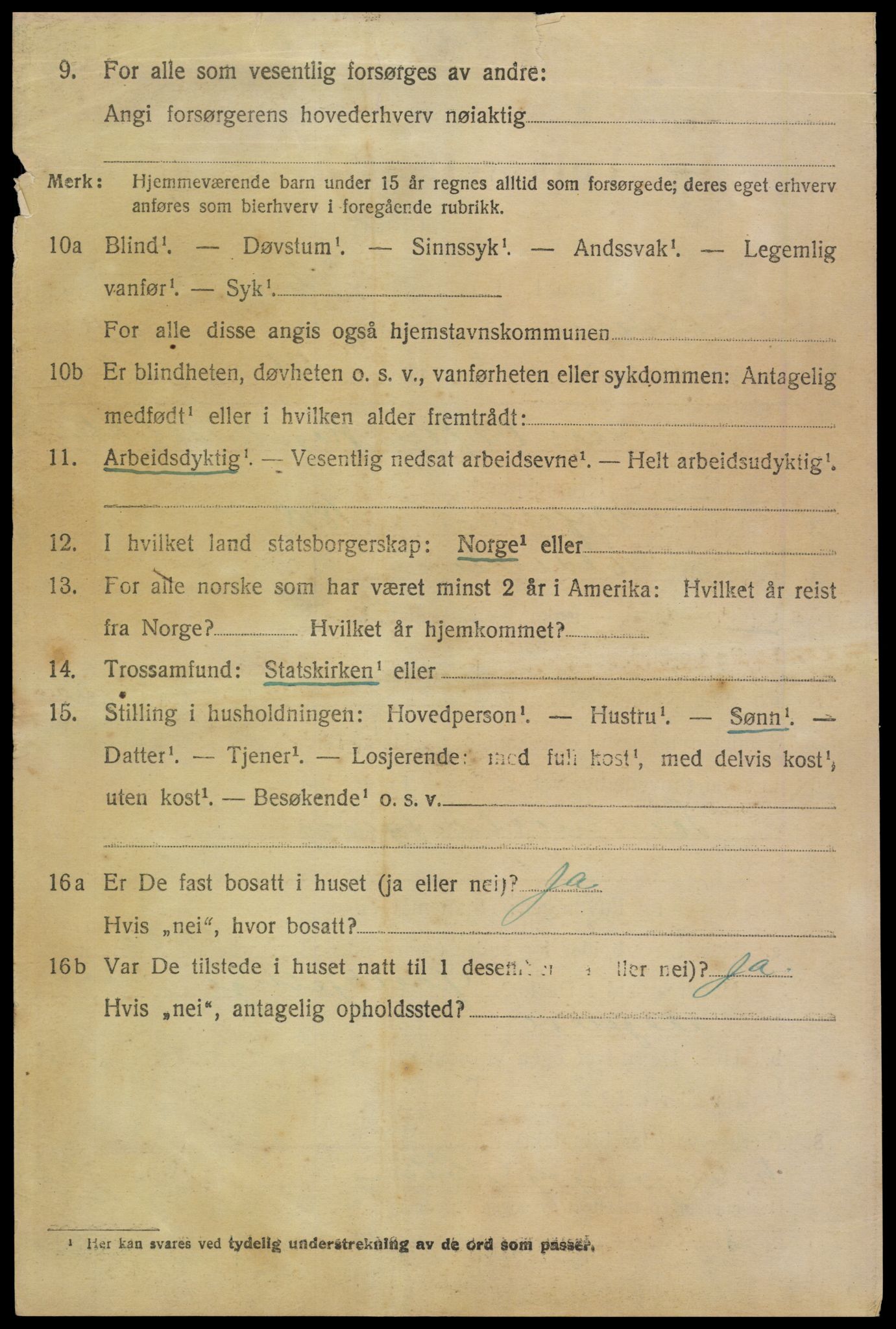 SAH, 1920 census for Elverum, 1920, p. 22095