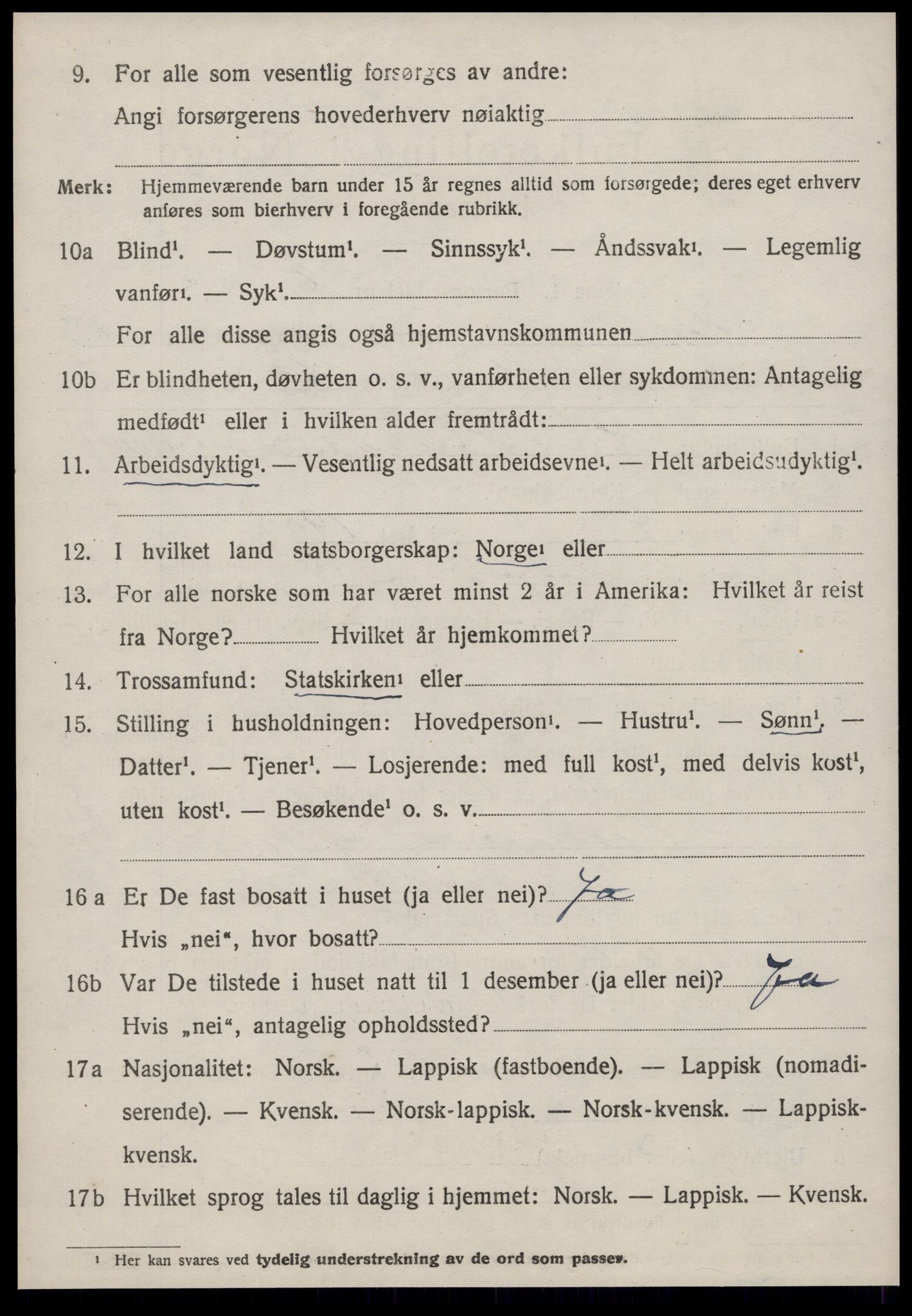 SAT, 1920 census for Å, 1920, p. 5545