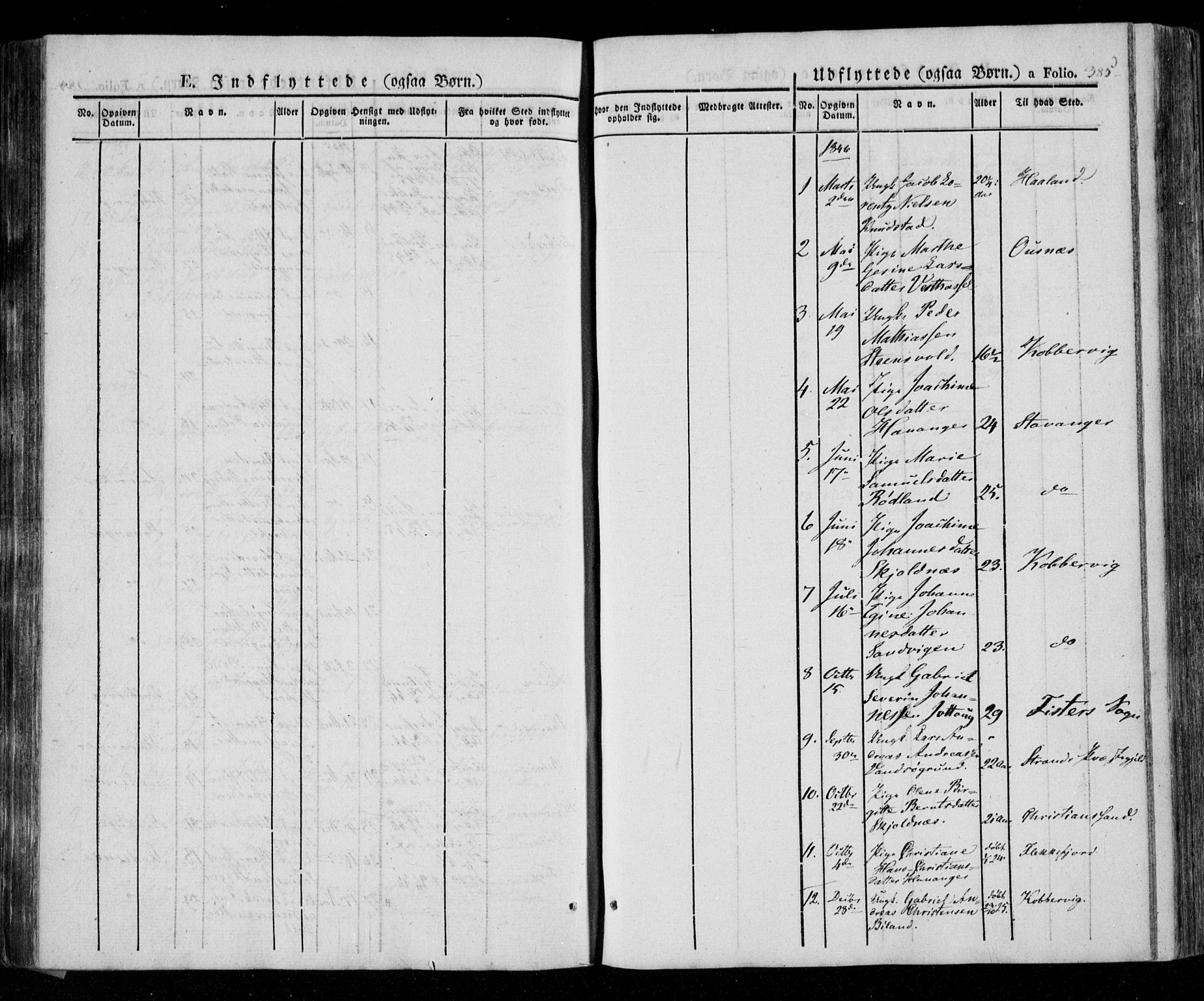 Lista sokneprestkontor, AV/SAK-1111-0027/F/Fa/L0009: Parish register (official) no. A 9, 1835-1846, p. 385