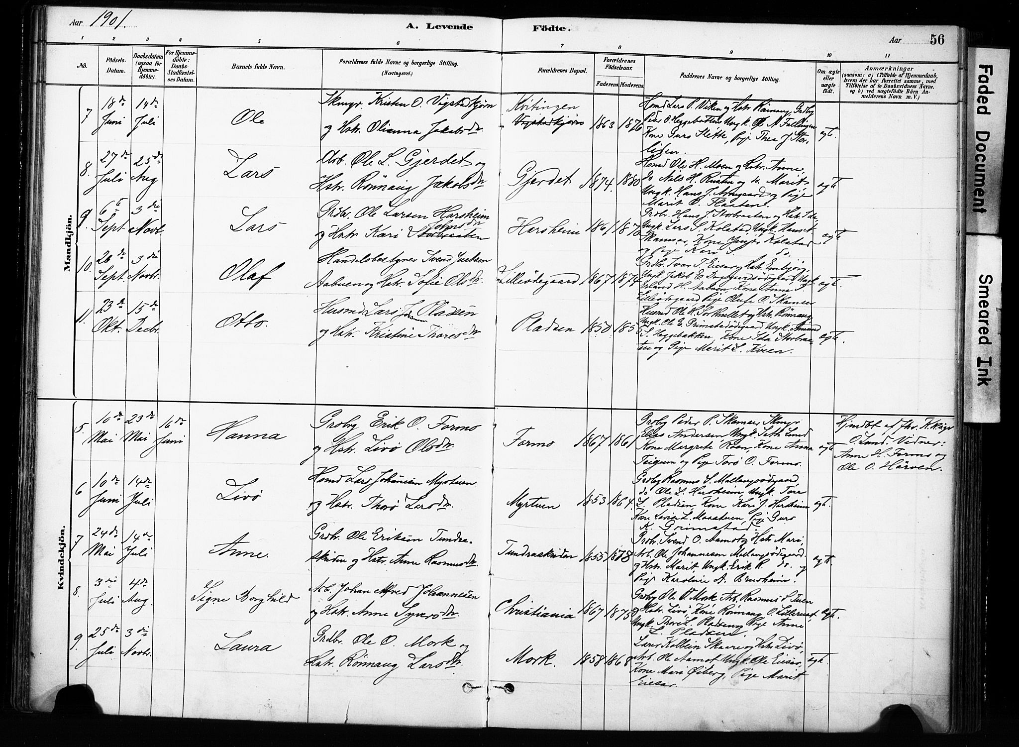 Skjåk prestekontor, AV/SAH-PREST-072/H/Ha/Haa/L0004: Parish register (official) no. 4, 1880-1904, p. 56