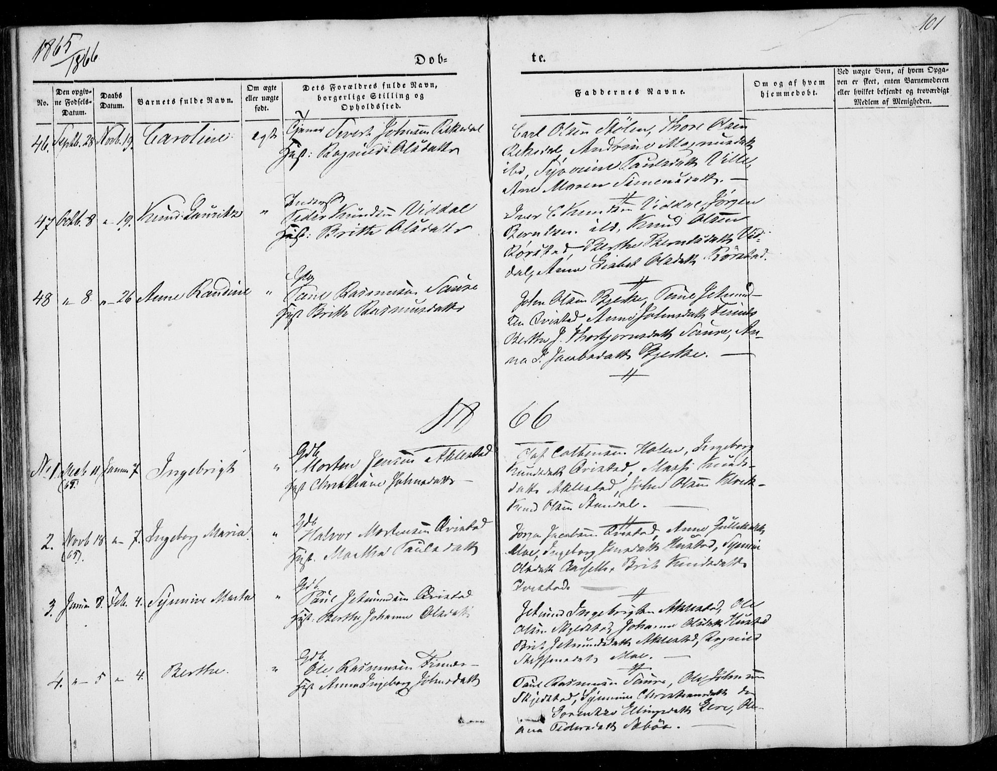 Ministerialprotokoller, klokkerbøker og fødselsregistre - Møre og Romsdal, AV/SAT-A-1454/515/L0209: Parish register (official) no. 515A05, 1847-1868, p. 101