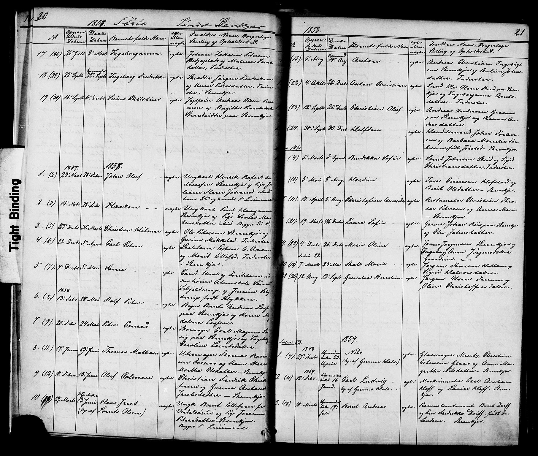 Ministerialprotokoller, klokkerbøker og fødselsregistre - Nord-Trøndelag, SAT/A-1458/739/L0367: Parish register (official) no. 739A01 /1, 1838-1868, p. 20-21