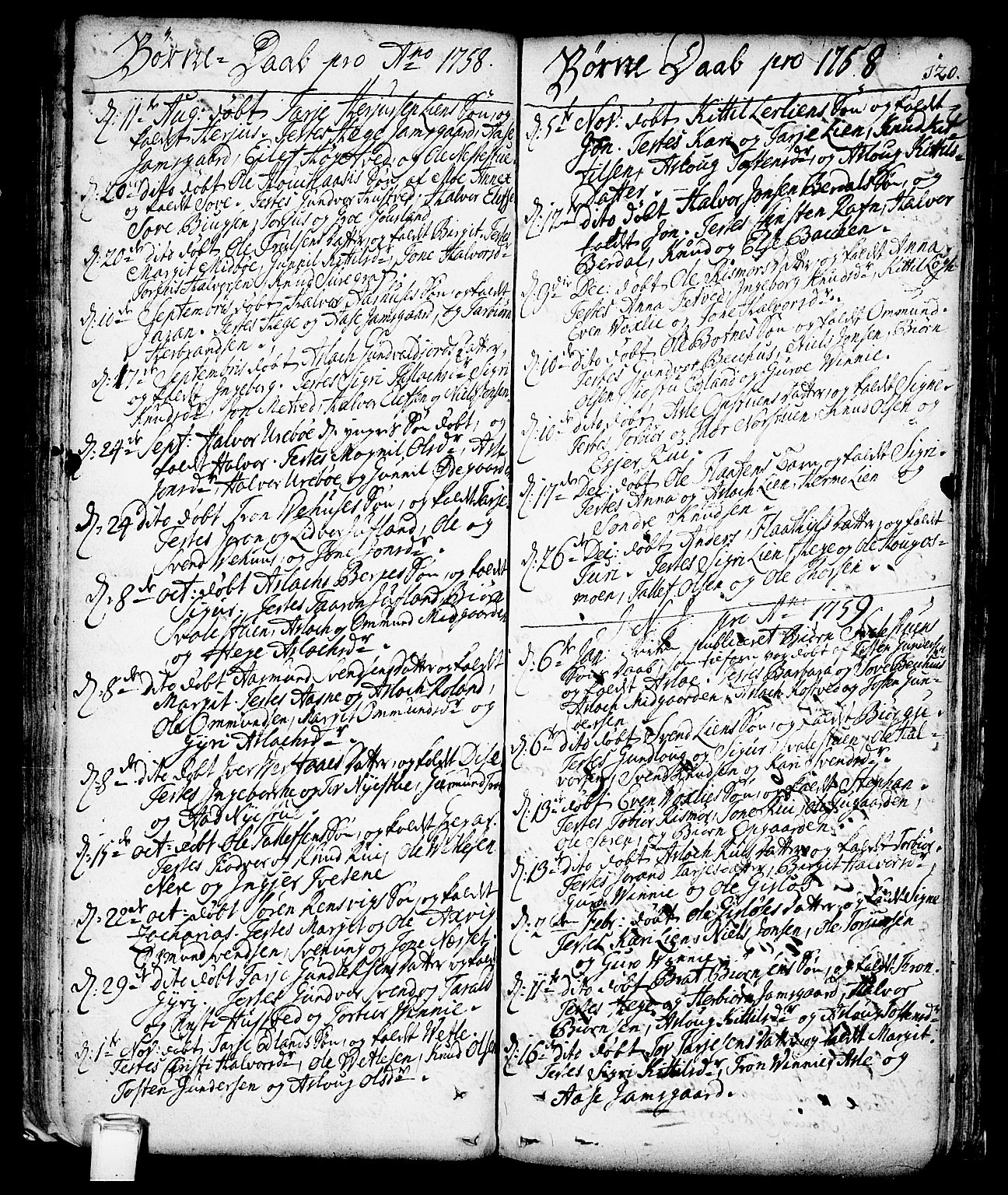 Vinje kirkebøker, AV/SAKO-A-312/F/Fa/L0001: Parish register (official) no. I 1, 1717-1766, p. 120