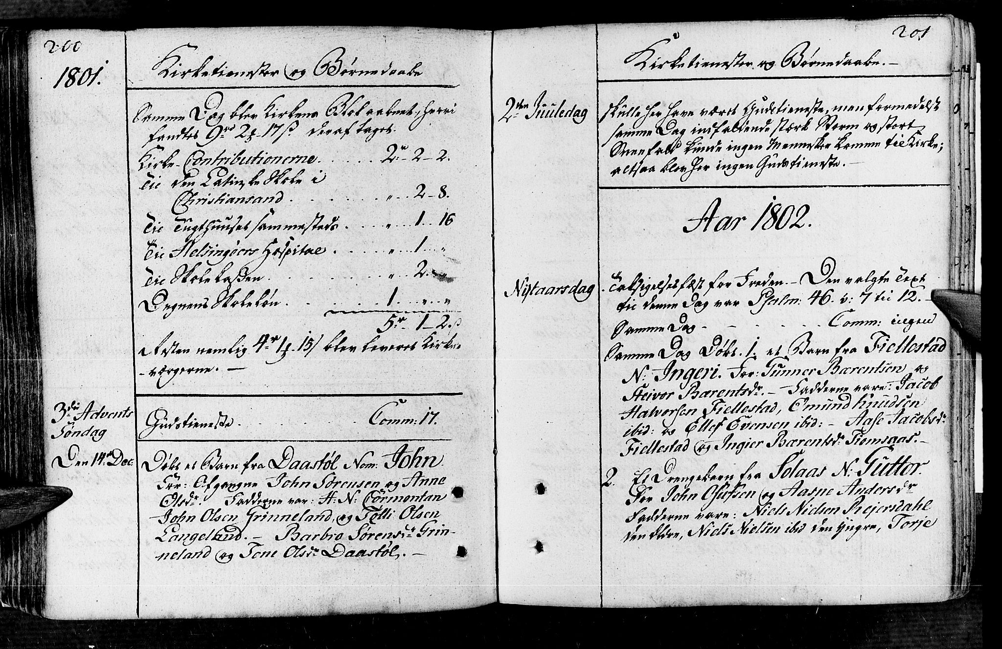 Vennesla sokneprestkontor, AV/SAK-1111-0045/Fa/Fac/L0002: Parish register (official) no. A 2, 1785-1834, p. 200-201