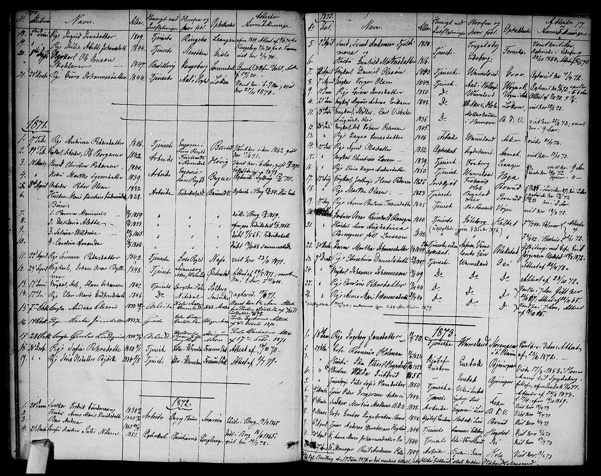 Asker prestekontor Kirkebøker, SAO/A-10256a/F/Fa/L0012: Parish register (official) no. I 12, 1825-1878, p. 17