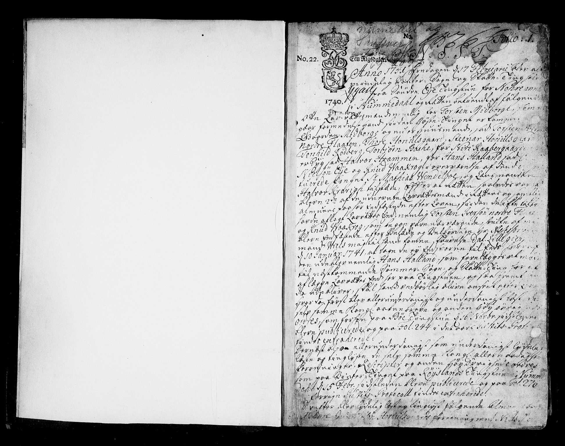Numedal og Sandsvær sorenskriveri, AV/SAKO-A-128/F/Fa/Faa/L0069: Tingbok, 1741-1746, p. 0b-1a