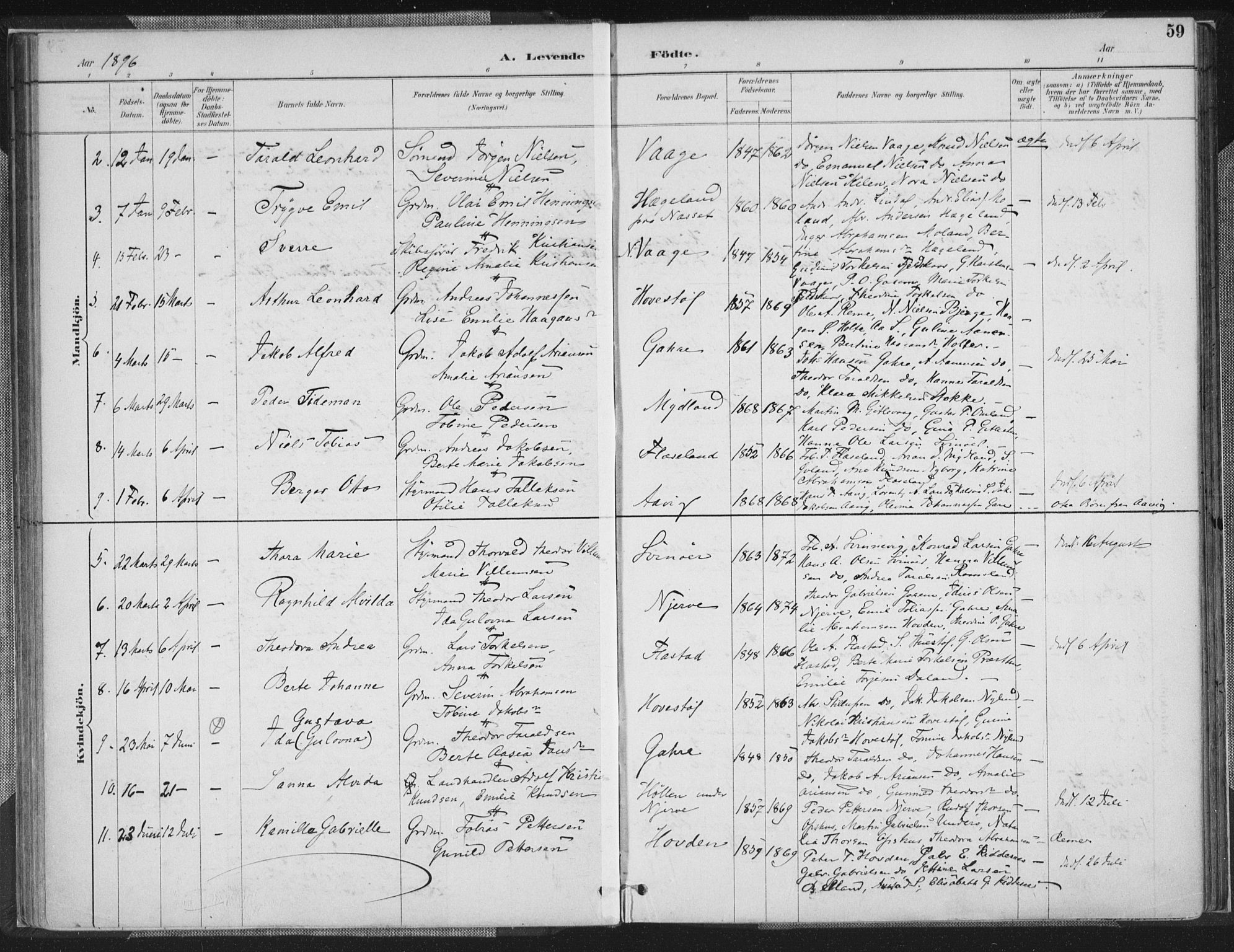 Sør-Audnedal sokneprestkontor, AV/SAK-1111-0039/F/Fa/Faa/L0004: Parish register (official) no. A 4, 1884-1909, p. 59