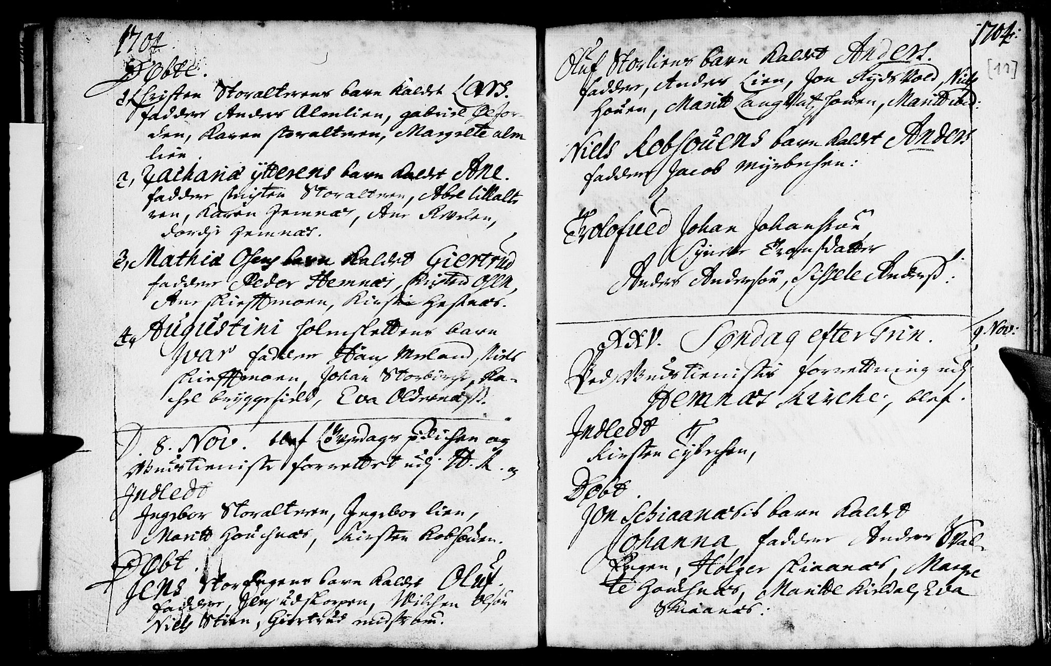 Ministerialprotokoller, klokkerbøker og fødselsregistre - Nordland, AV/SAT-A-1459/825/L0345: Parish register (official) no. 825A01, 1704-1728, p. 11