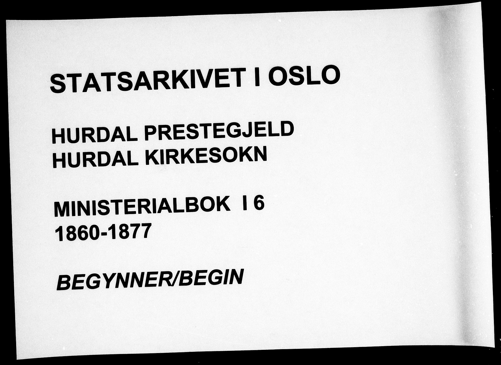 Hurdal prestekontor Kirkebøker, SAO/A-10889/F/Fa/L0006: Parish register (official) no. I 6, 1860-1877