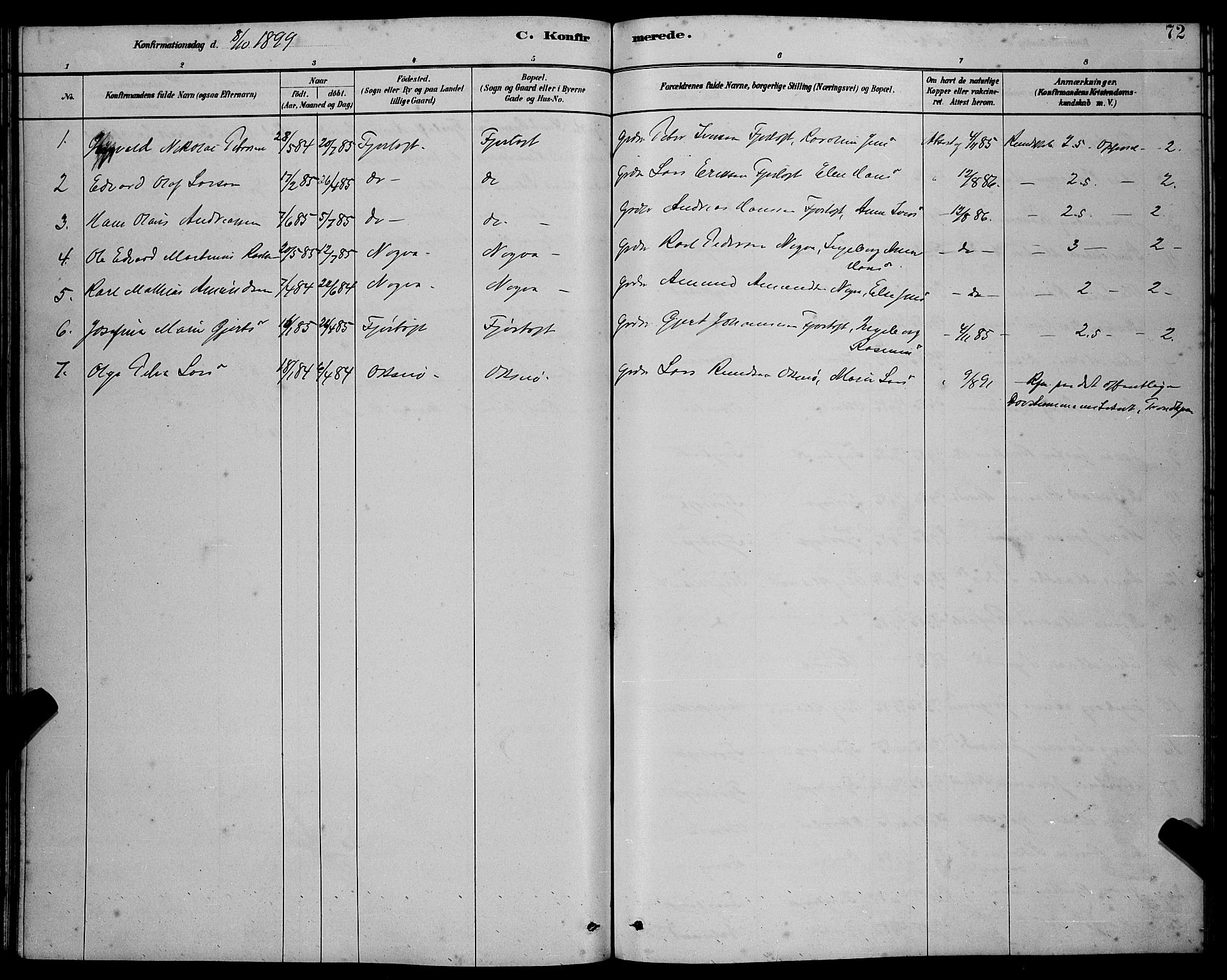 Ministerialprotokoller, klokkerbøker og fødselsregistre - Møre og Romsdal, AV/SAT-A-1454/538/L0523: Parish register (copy) no. 538C01, 1881-1900, p. 72