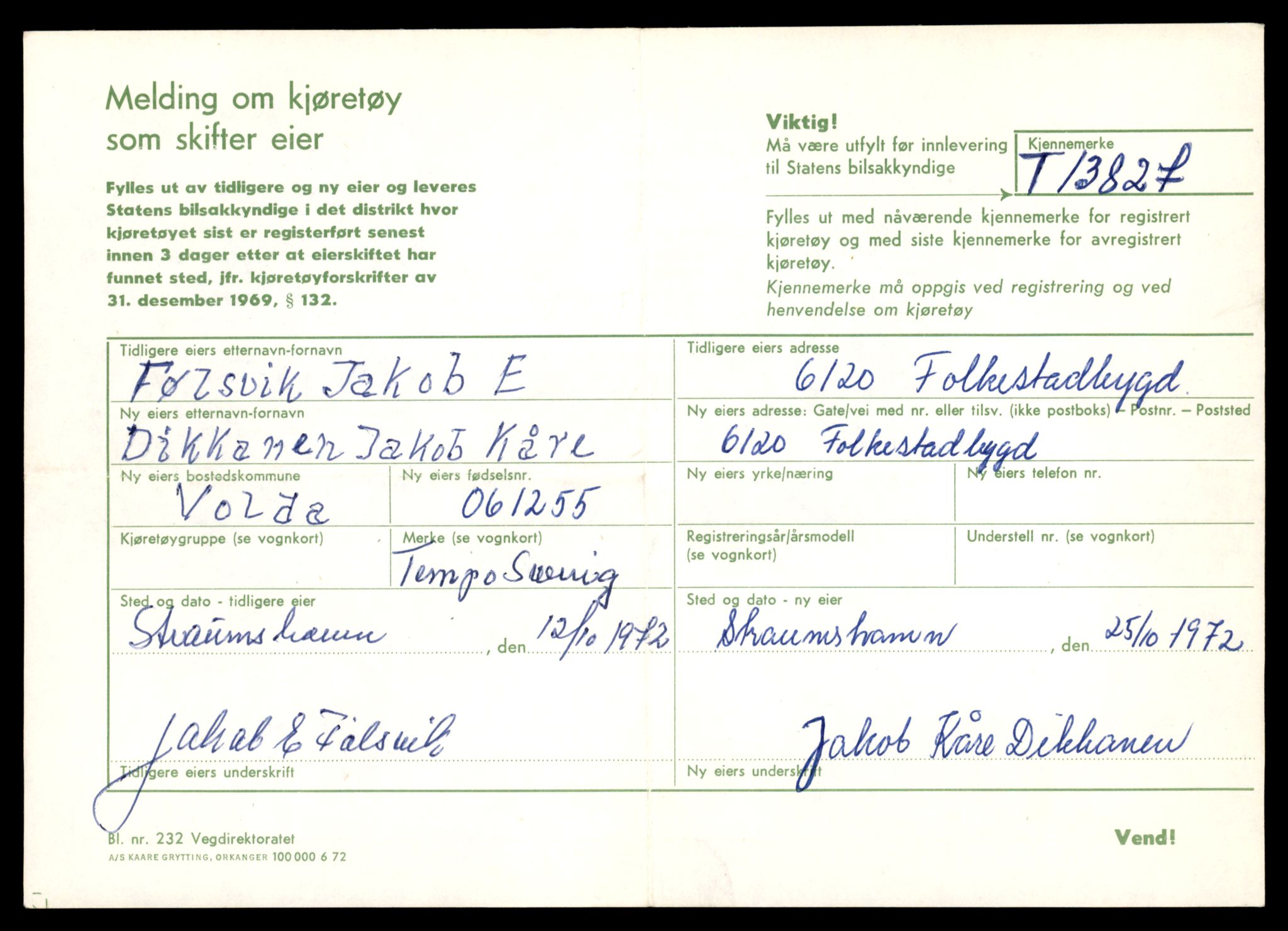 Møre og Romsdal vegkontor - Ålesund trafikkstasjon, AV/SAT-A-4099/F/Fe/L0041: Registreringskort for kjøretøy T 13710 - T 13905, 1927-1998, p. 2133