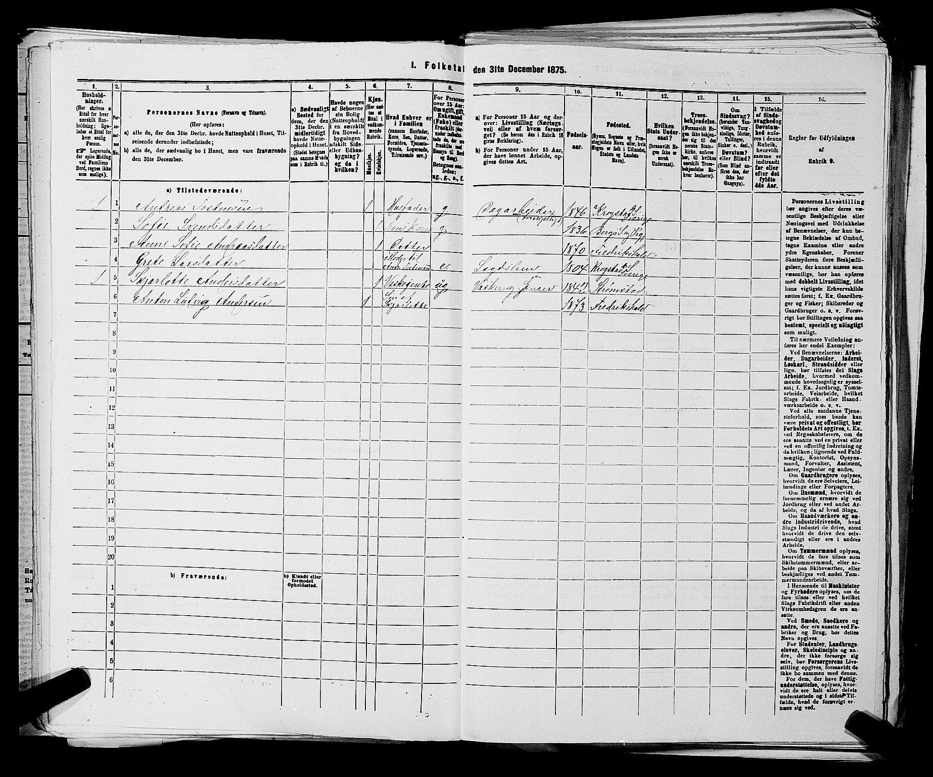 RA, 1875 census for 0116P Berg, 1875, p. 688