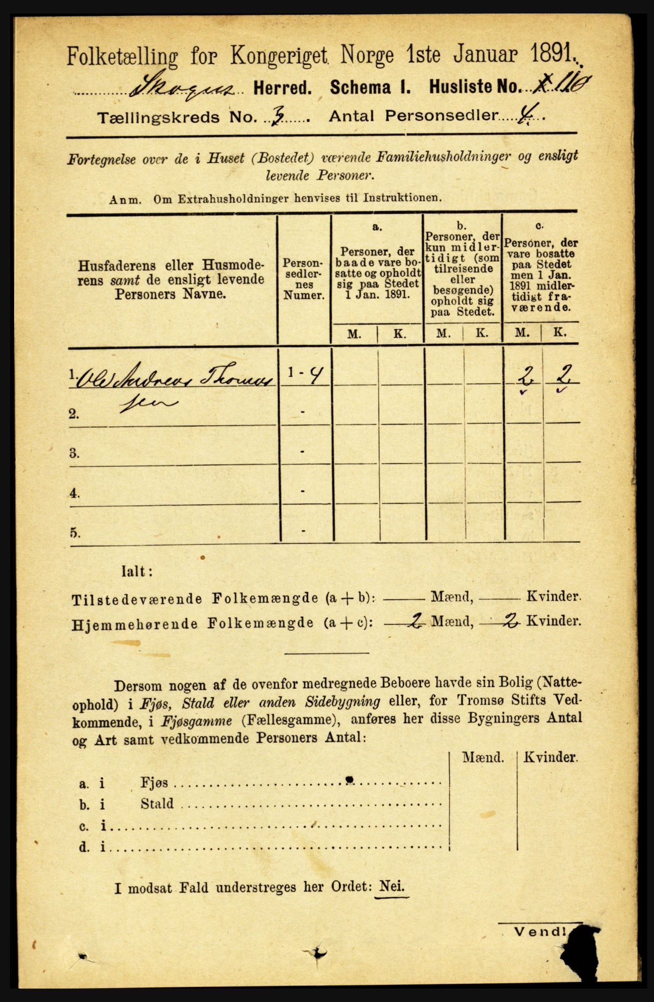 RA, 1891 census for 1719 Skogn, 1891, p. 1647