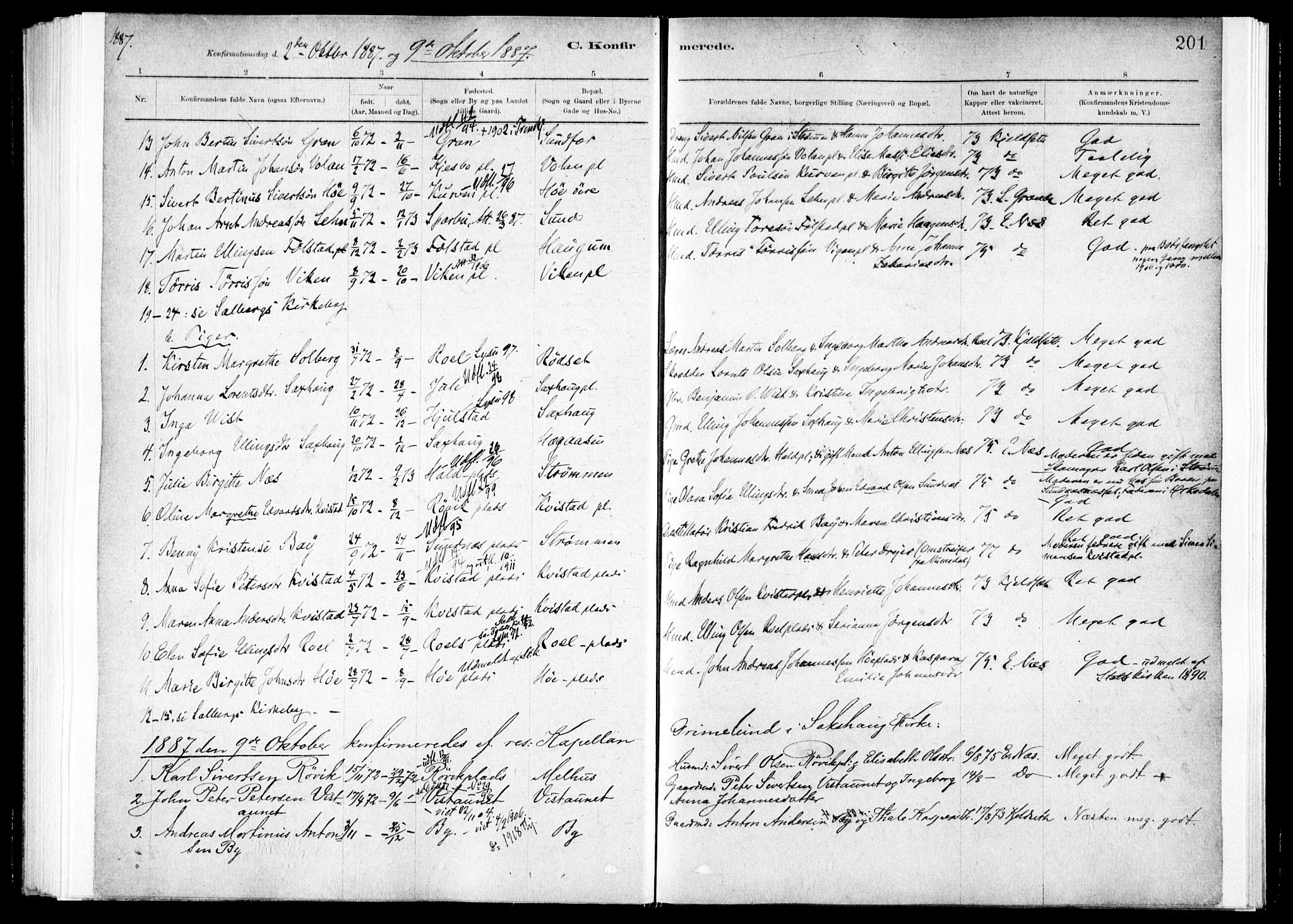 Ministerialprotokoller, klokkerbøker og fødselsregistre - Nord-Trøndelag, SAT/A-1458/730/L0285: Parish register (official) no. 730A10, 1879-1914, p. 201