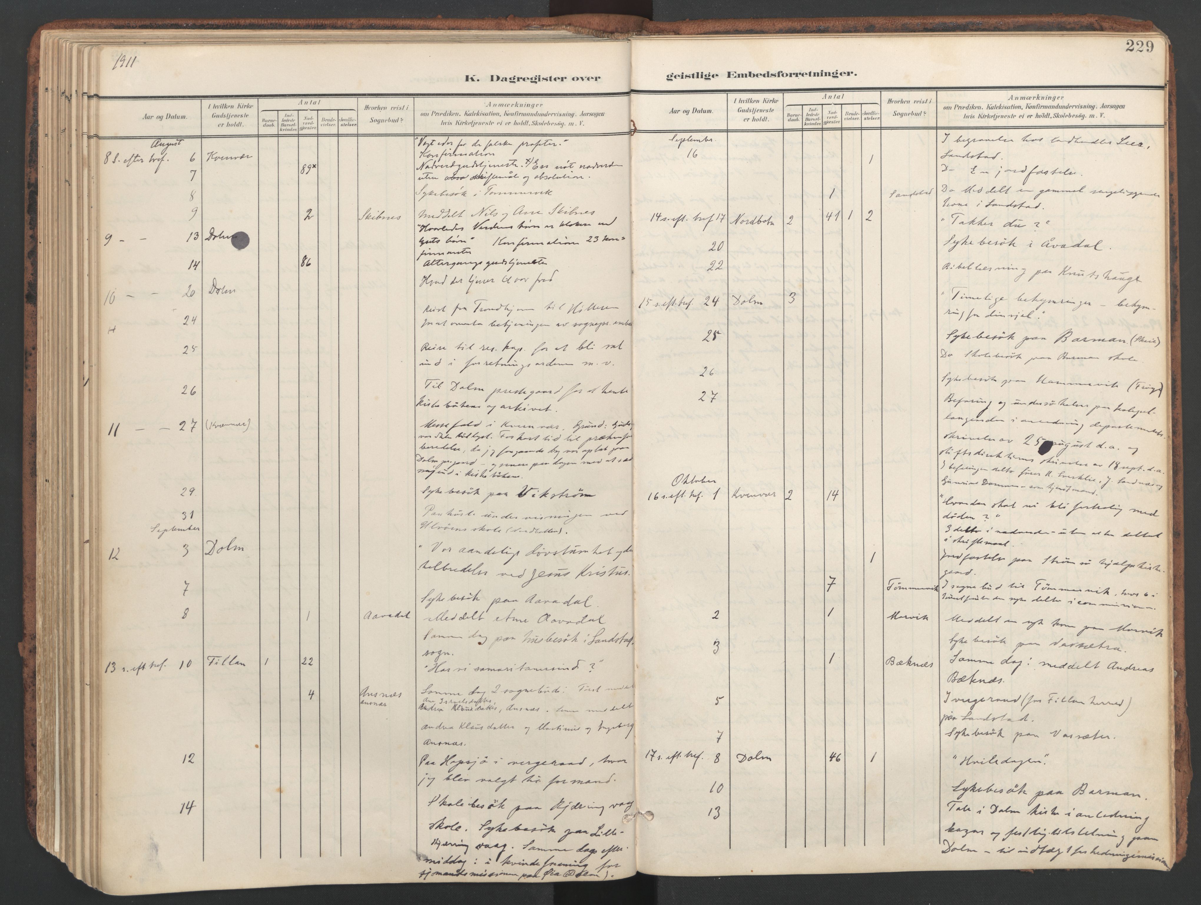 Ministerialprotokoller, klokkerbøker og fødselsregistre - Sør-Trøndelag, SAT/A-1456/634/L0537: Parish register (official) no. 634A13, 1896-1922, p. 229