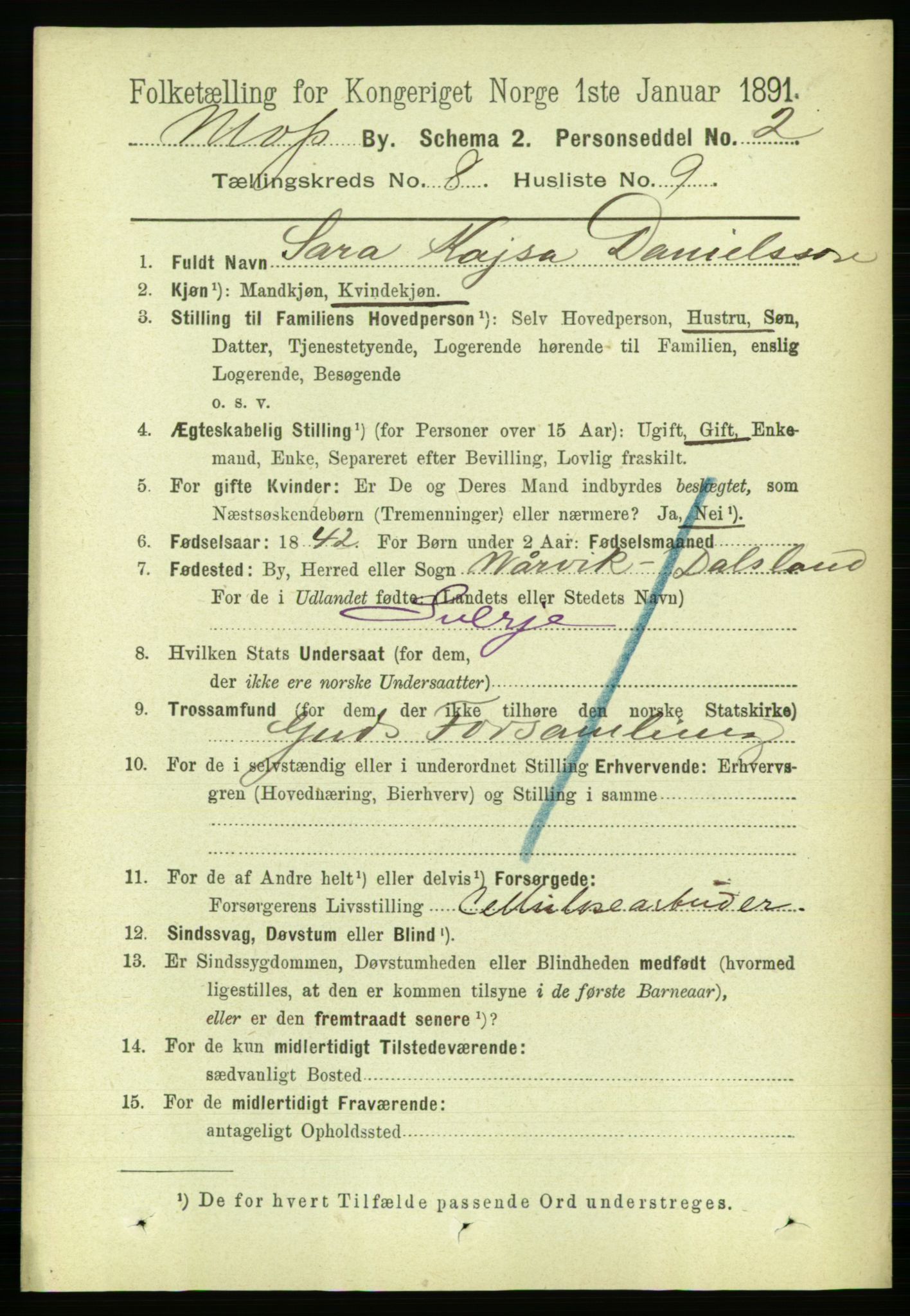 RA, 1891 census for 0104 Moss, 1891, p. 4894