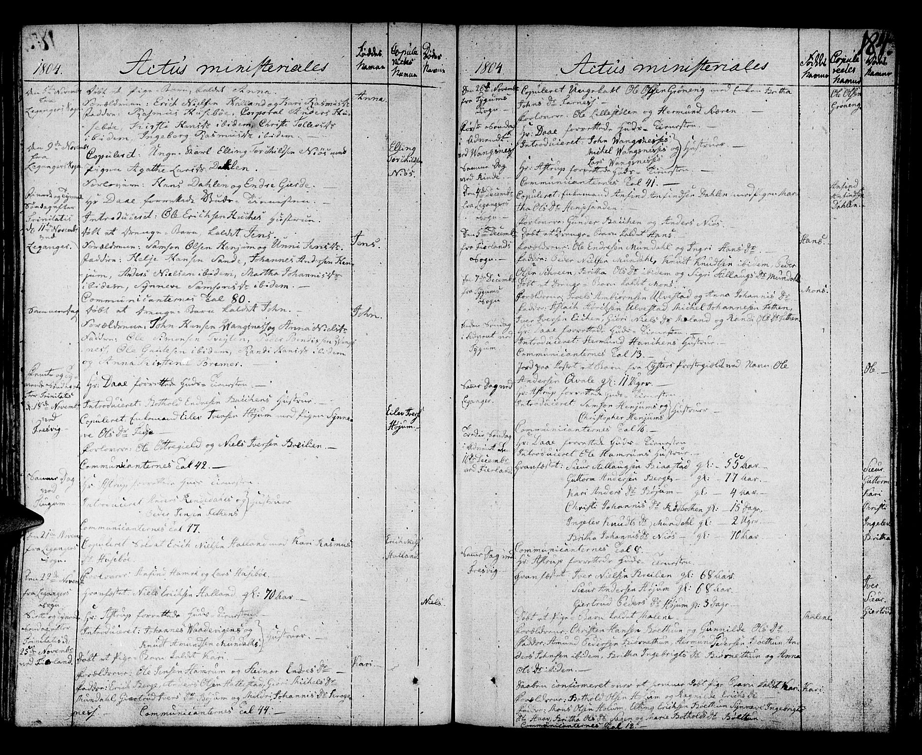 Leikanger sokneprestembete, AV/SAB-A-81001/H/Haa/Haaa/L0005: Parish register (official) no. A 5, 1792-1809, p. 184