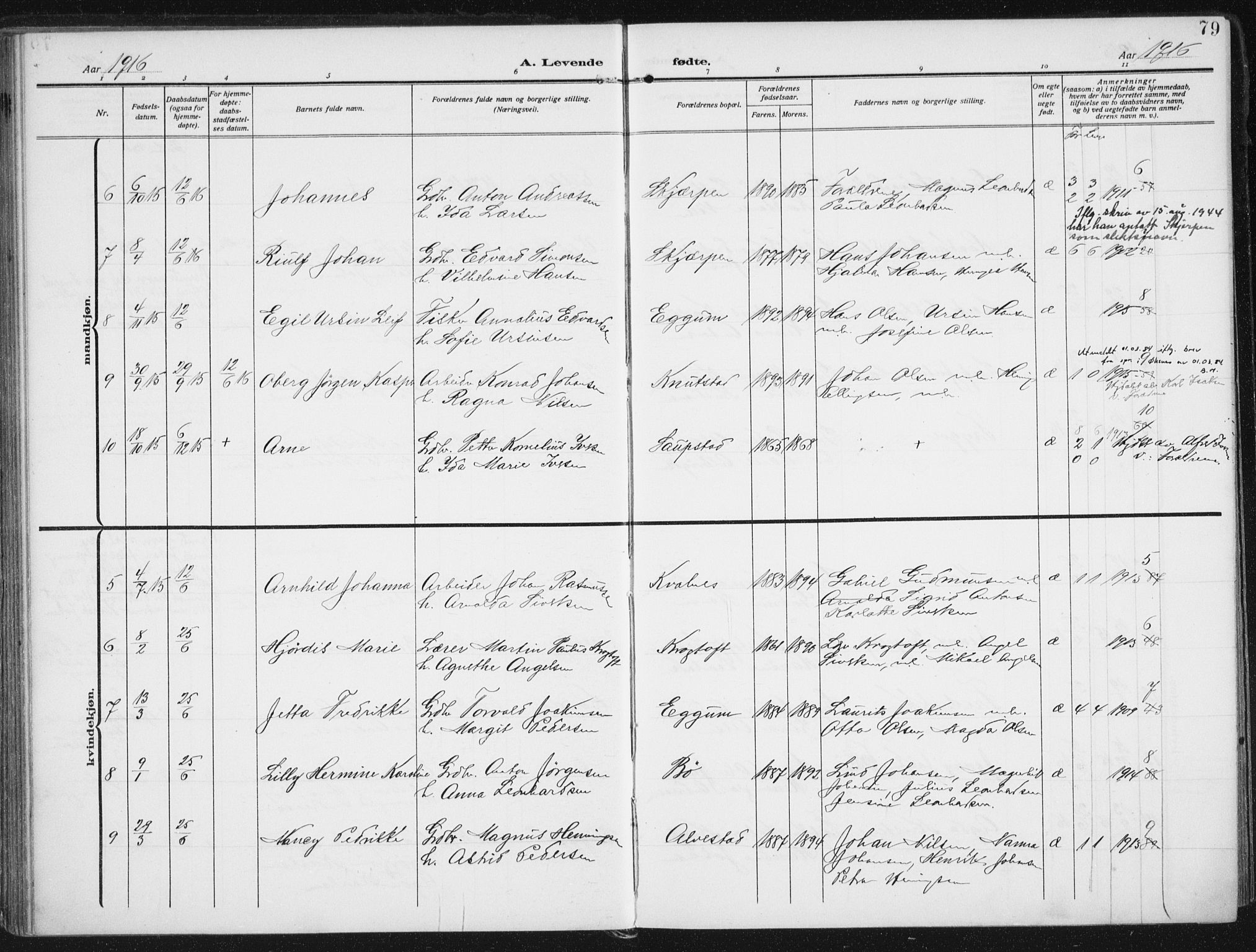 Ministerialprotokoller, klokkerbøker og fødselsregistre - Nordland, SAT/A-1459/880/L1135: Parish register (official) no. 880A09, 1908-1919, p. 79