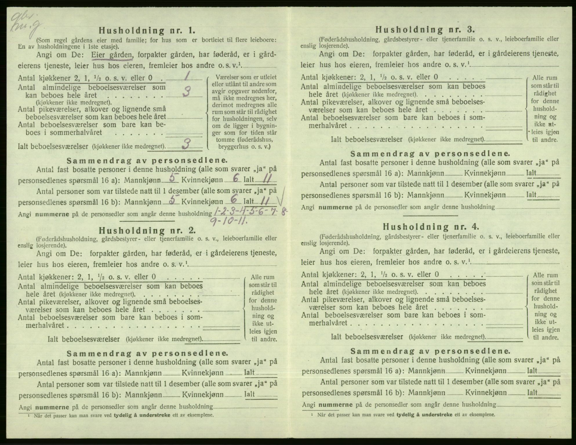 SAB, 1920 census for Vossestrand, 1920, p. 437