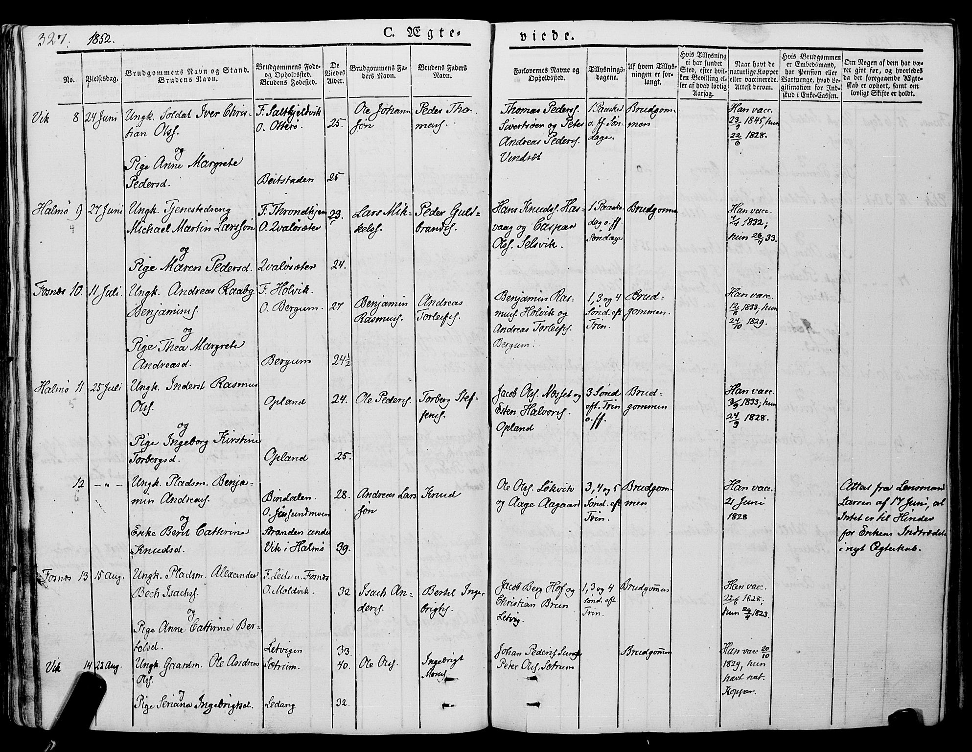 Ministerialprotokoller, klokkerbøker og fødselsregistre - Nord-Trøndelag, SAT/A-1458/773/L0614: Parish register (official) no. 773A05, 1831-1856, p. 327