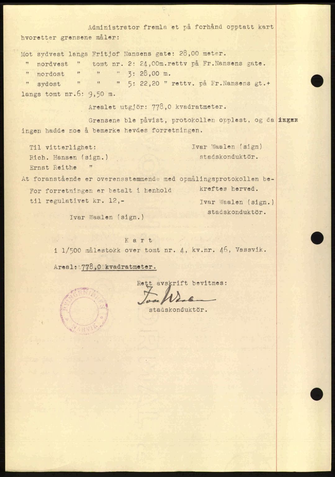 Narvik sorenskriveri, AV/SAT-A-0002/1/2/2C/2Ca: Mortgage book no. A21, 1946-1947, Diary no: : 48/1946