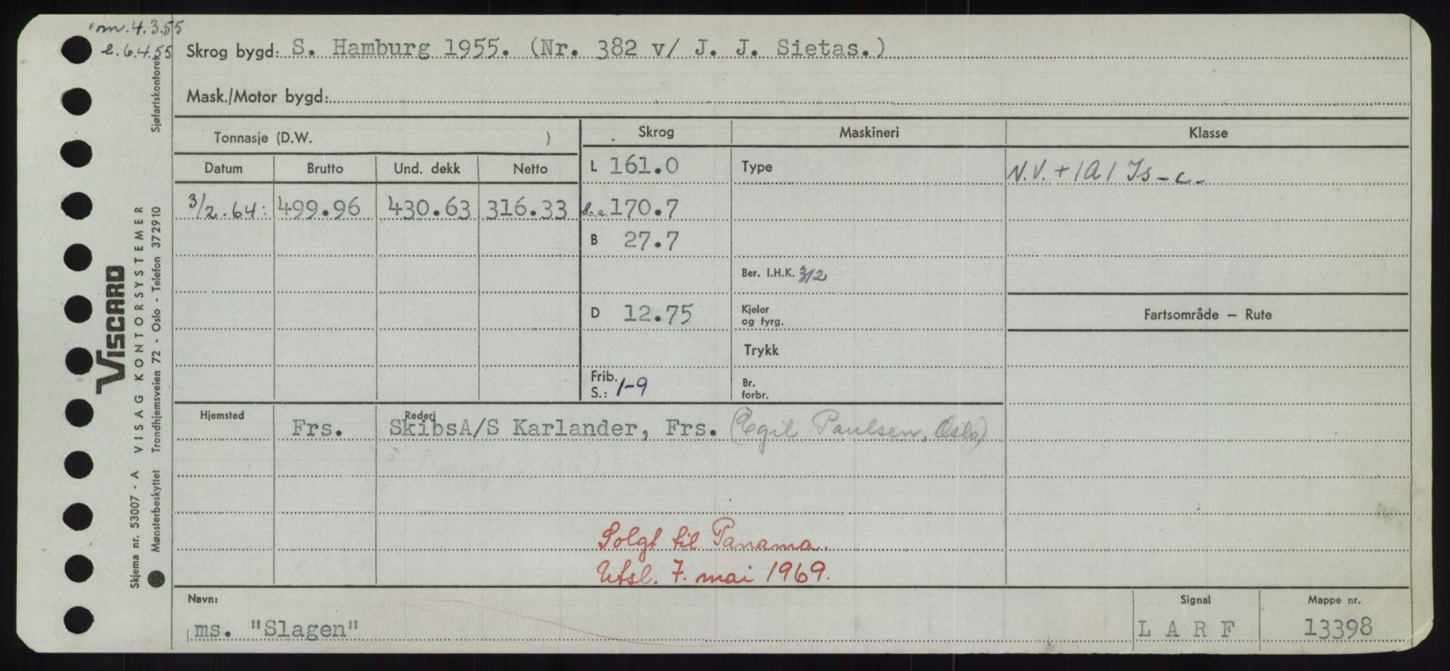 Sjøfartsdirektoratet med forløpere, Skipsmålingen, RA/S-1627/H/Hd/L0034: Fartøy, Sk-Slå, p. 345