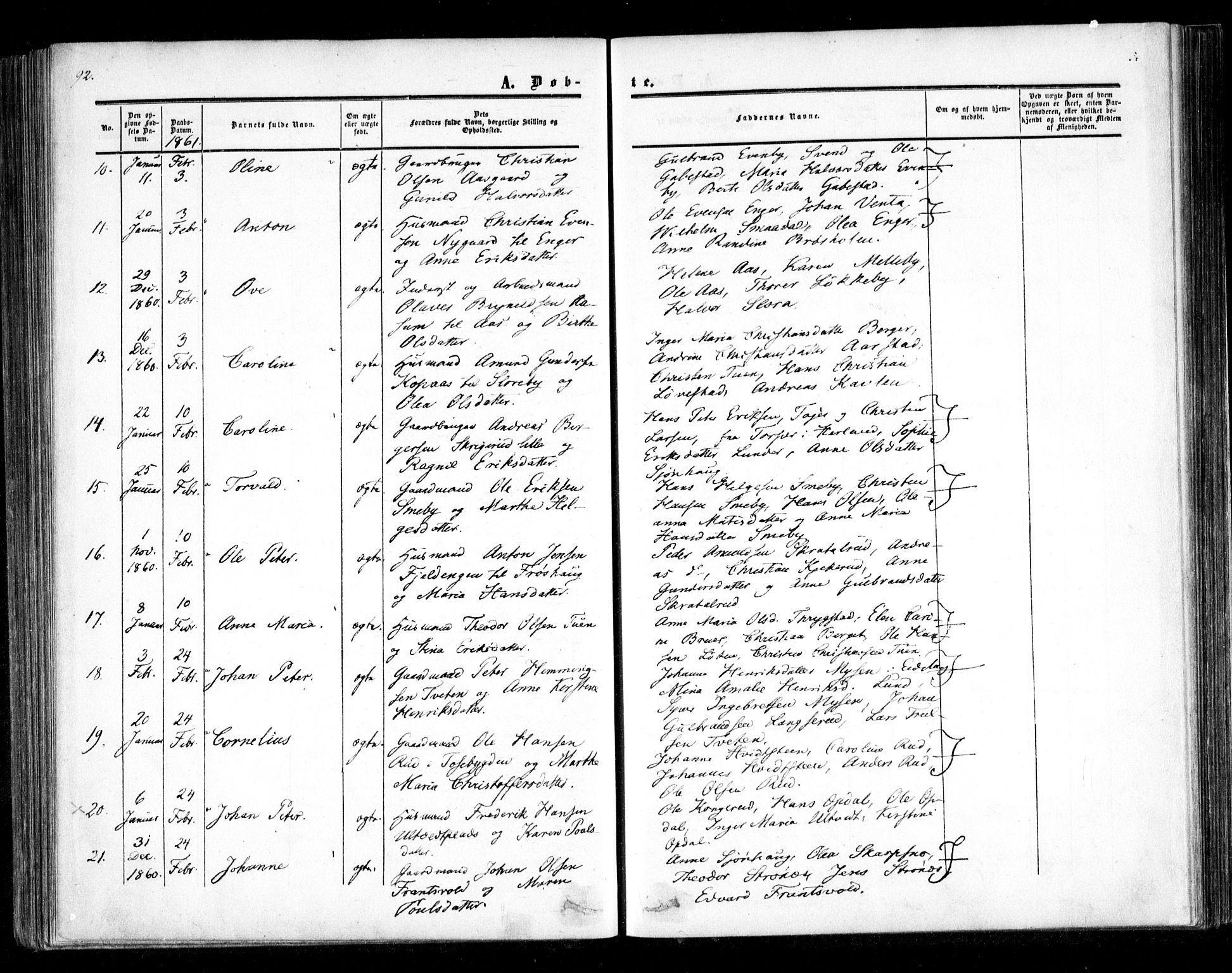 Trøgstad prestekontor Kirkebøker, AV/SAO-A-10925/F/Fa/L0008.a: Parish register (official) no. I 8A, 1855-1864, p. 92